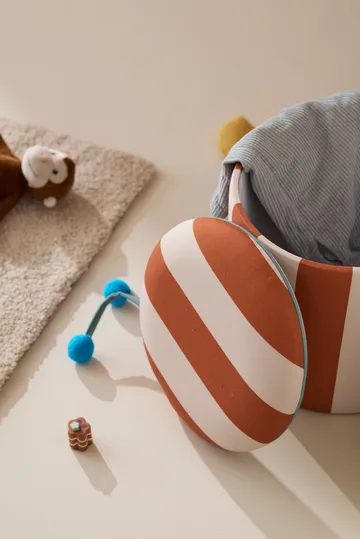 Cilinder zitpoef met opbergruimte - Bruin, Ø40x30,5 cm - Kid's Concept