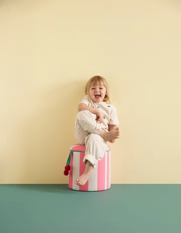 Cilinder zitpoef met opbergruimte - Roze, Ø40x30,5 cm - Kid's Concept