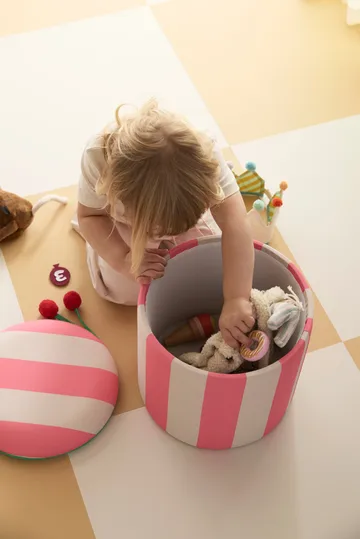 Cilinder zitpoef met opbergruimte - Roze, Ø40x30,5 cm - Kid's Concept