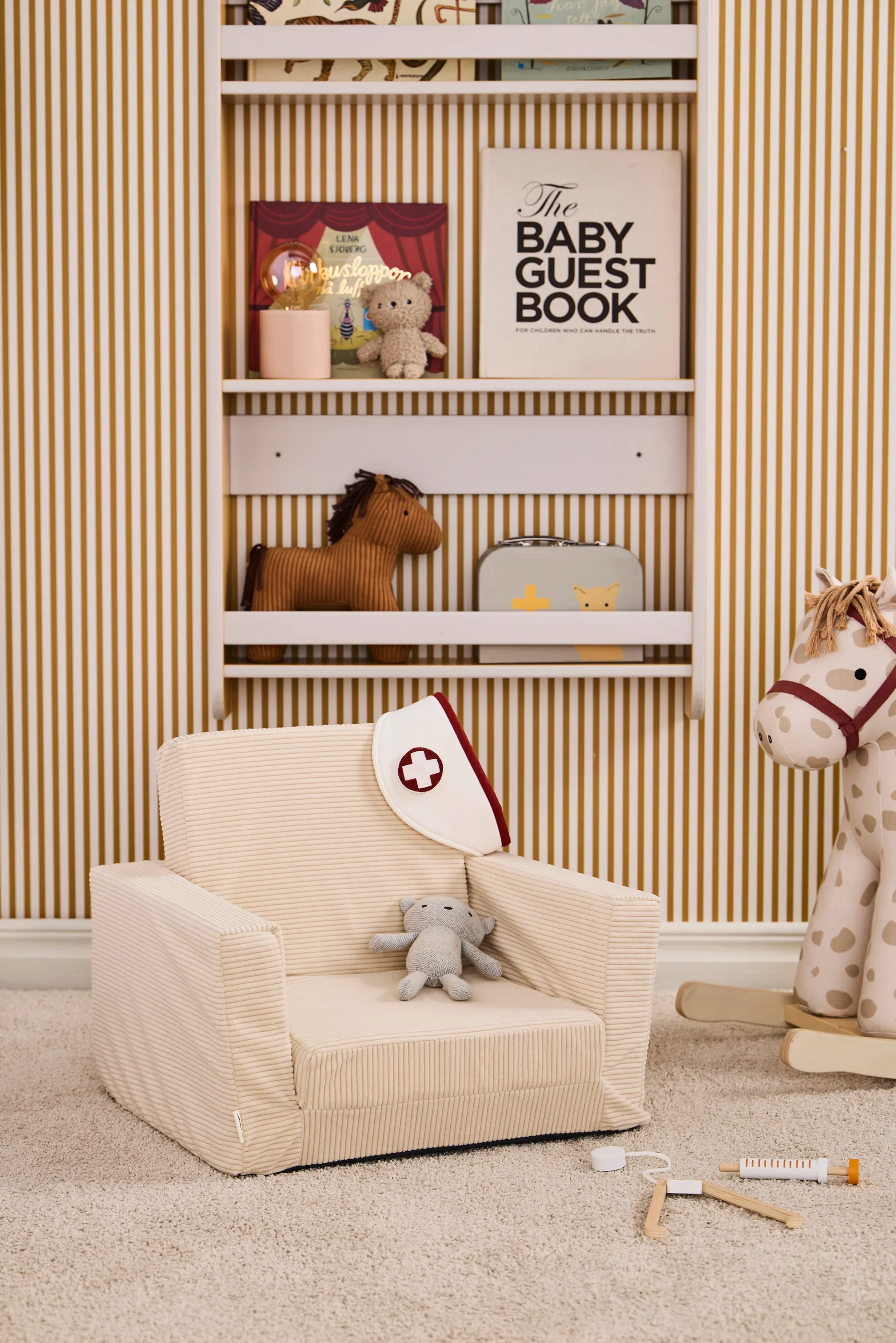 Kid's Base inklapbare fauteuil, Natuurwit Kid's Concept