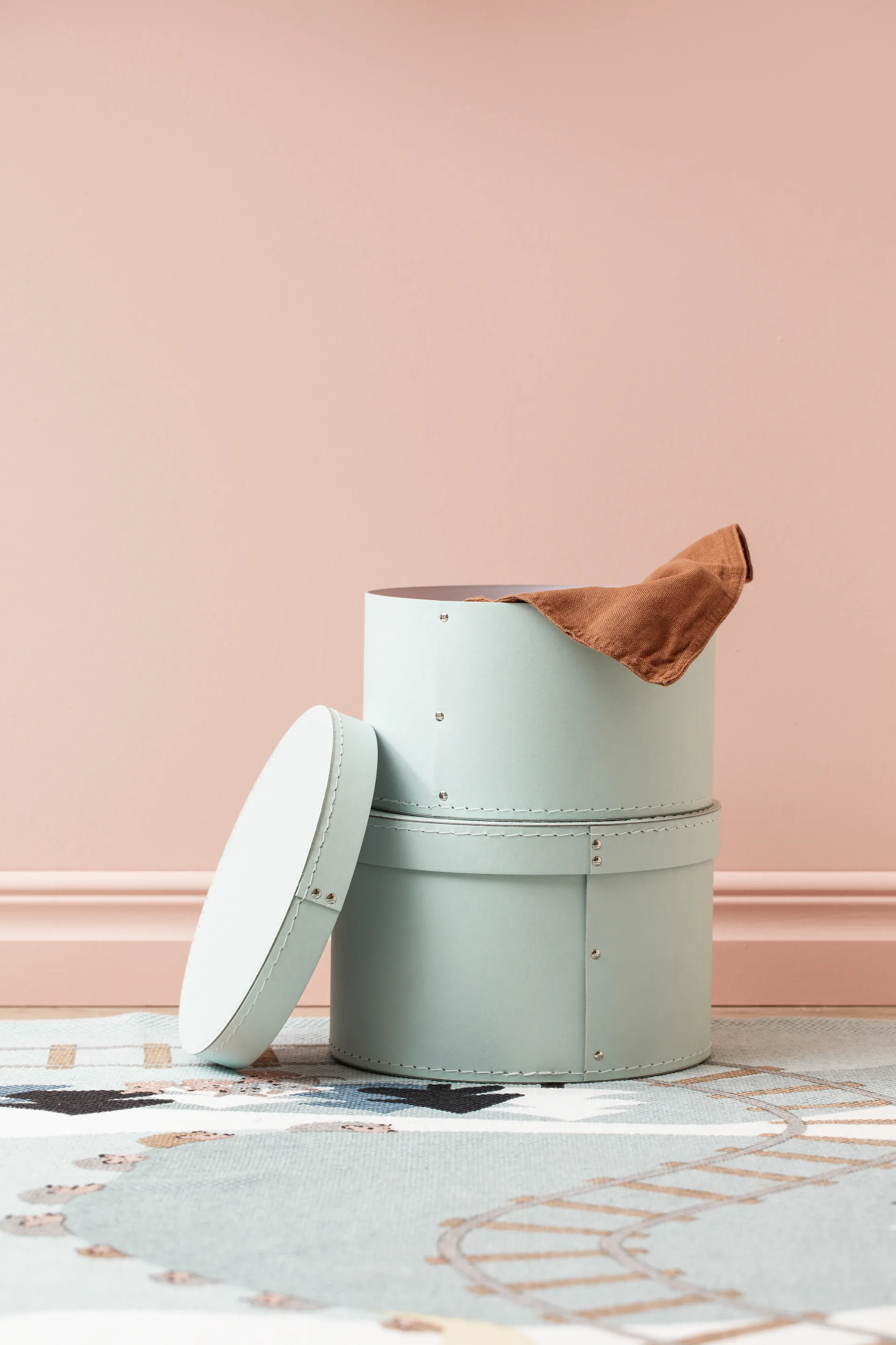 Kid's Base opbergdoos rond 2-delig, Lichtgroen Kid's Concept