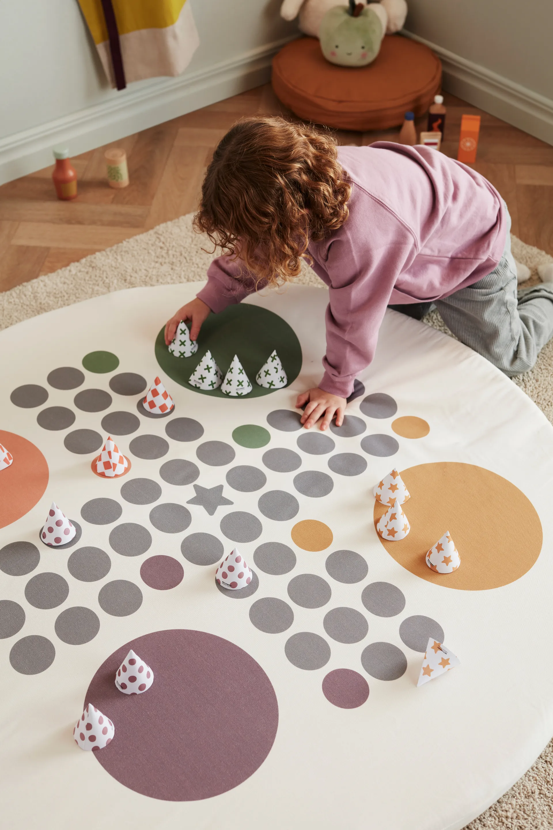 Kid's Base speelmat familiespel Ø110 cm, Wit Kid's Concept