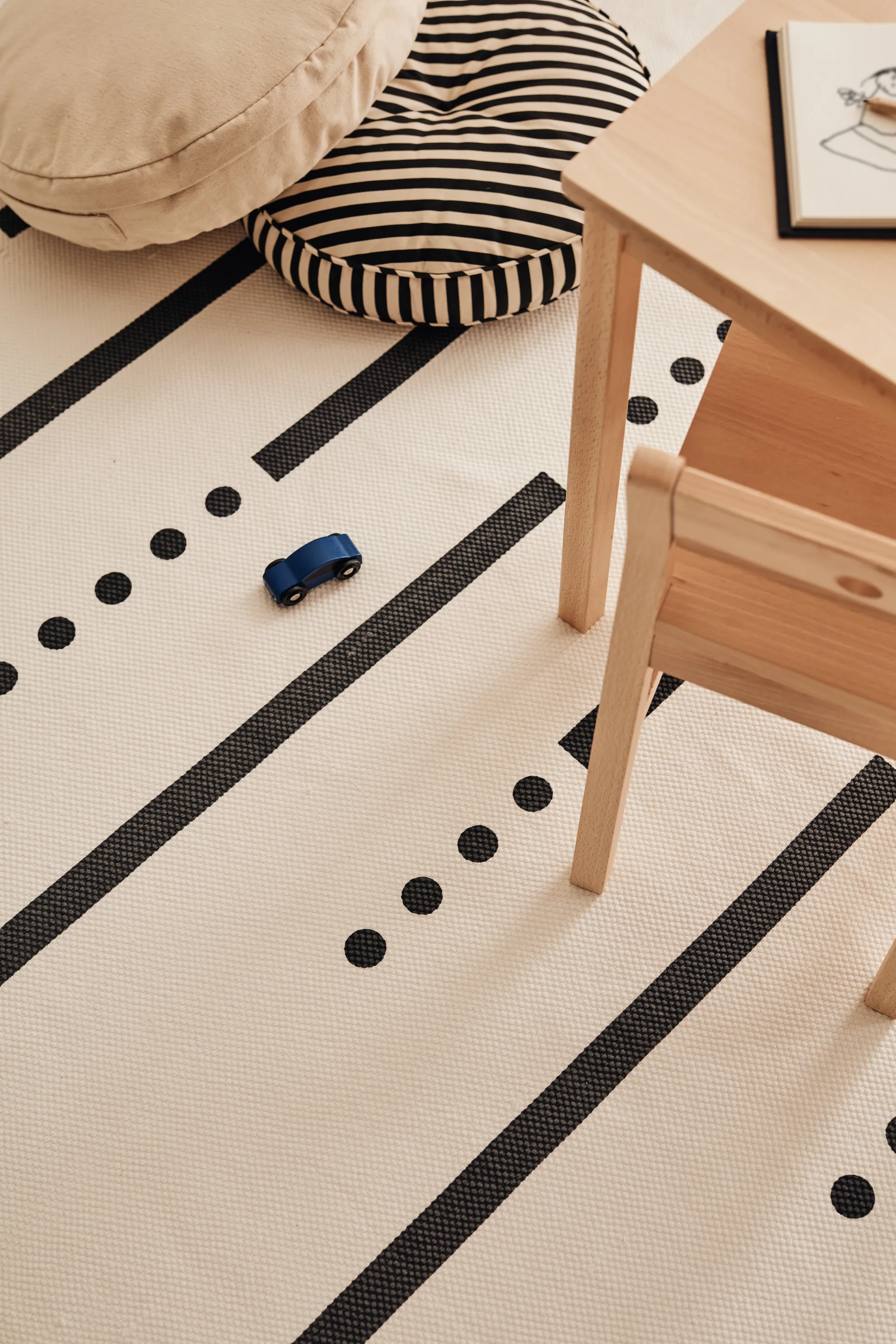 Kid's Base vloerkleed wit grijs 130x160 cm, Wit Kid's Concept