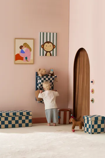 Opbergplank ruit - Blauwgroen, 40x19x60 cm - Kid's Concept