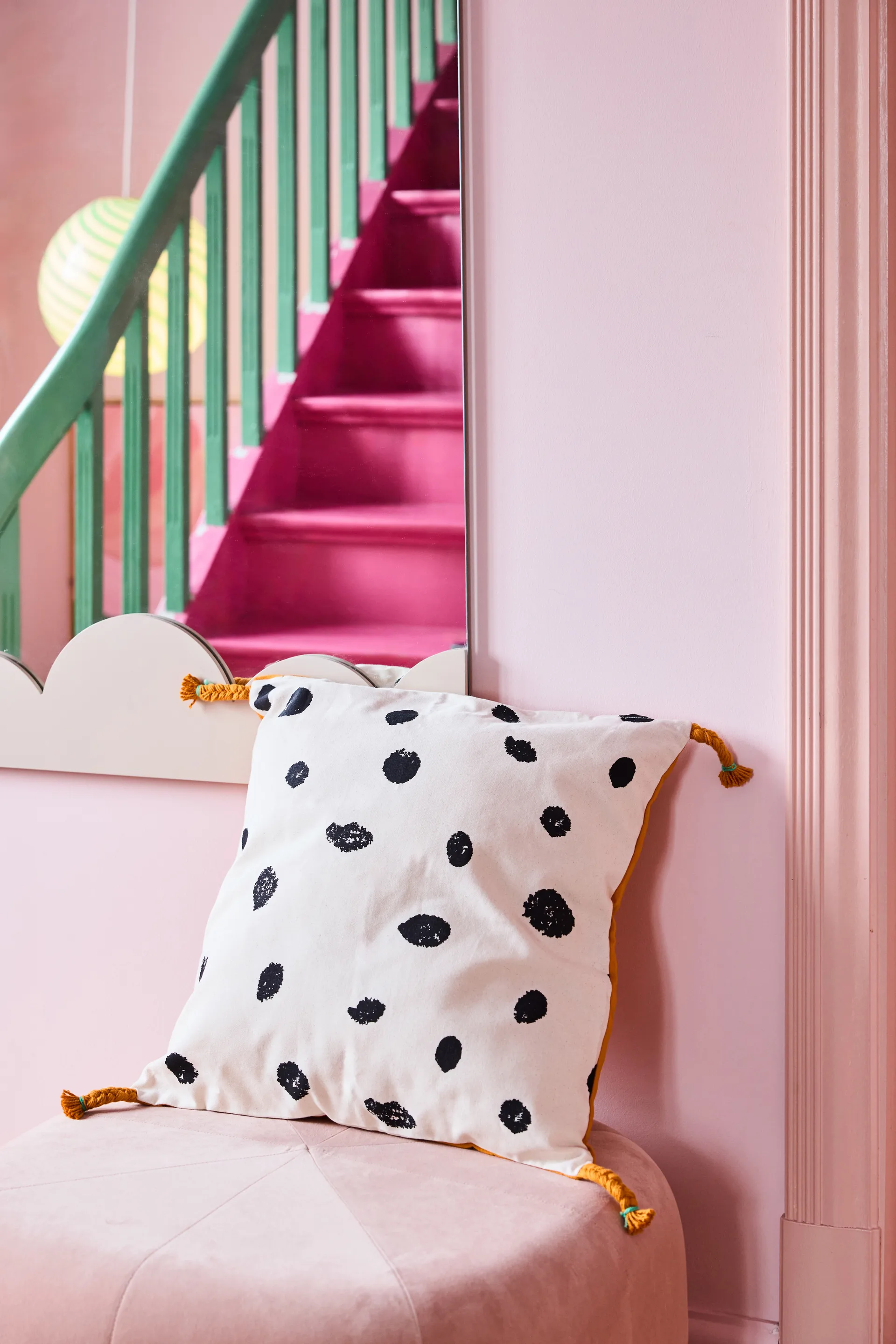 Pippi kussensloop 50x50 cm, Wit-oranje Kid's Concept