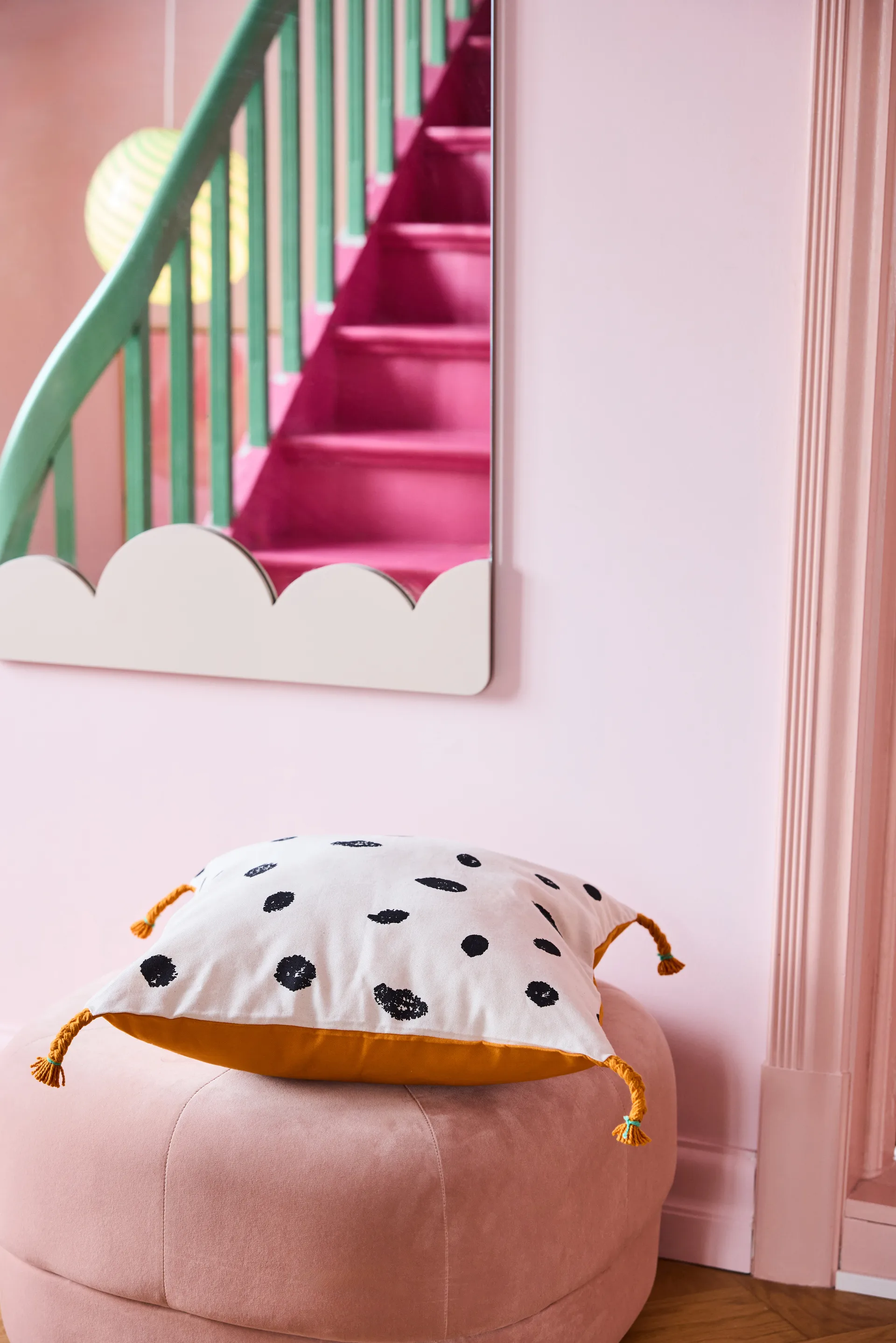 Pippi kussensloop 50x50 cm, Wit-oranje Kid's Concept