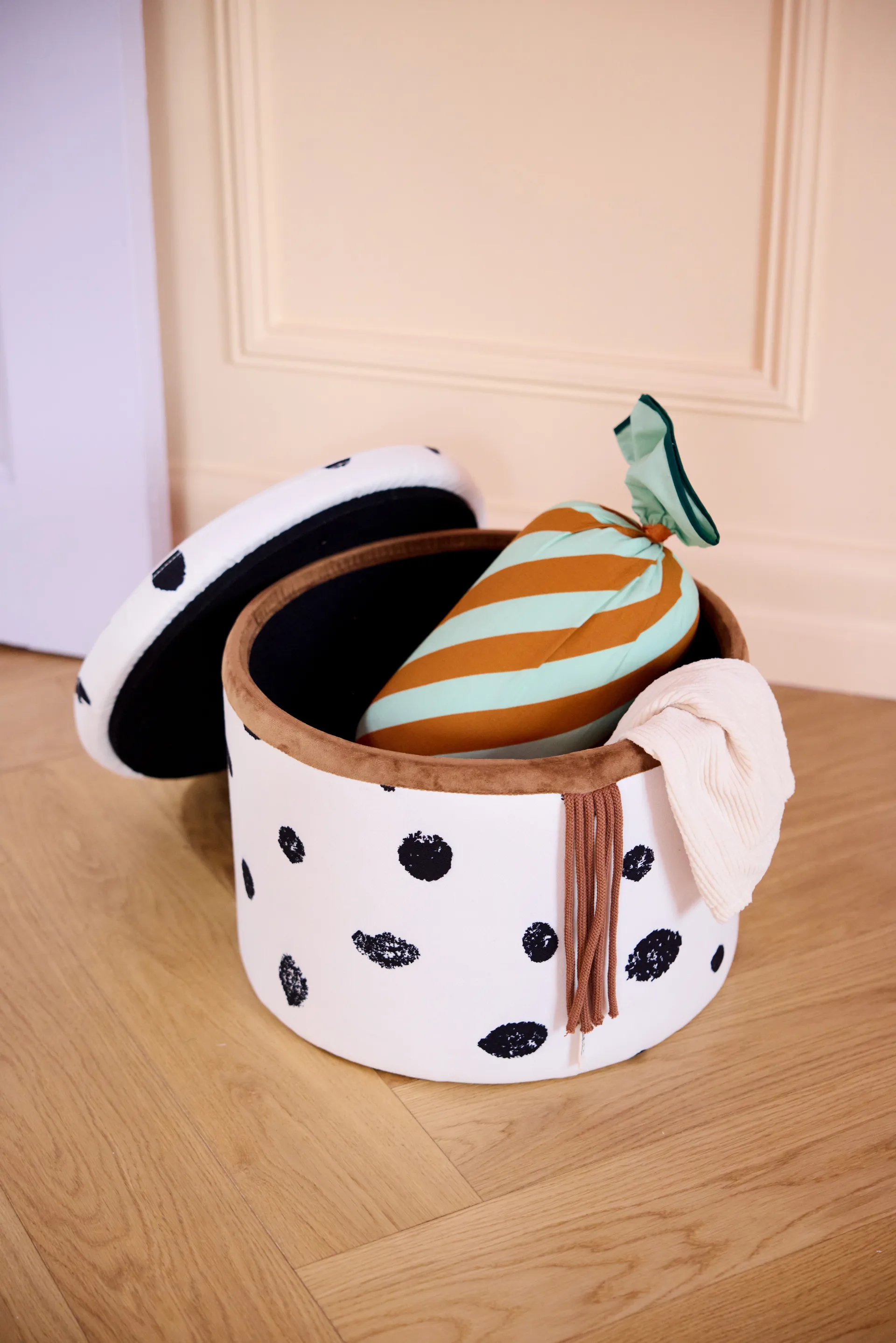 Pippi poef met opberging Ø40x30,5 cm, Multi Kid's Concept