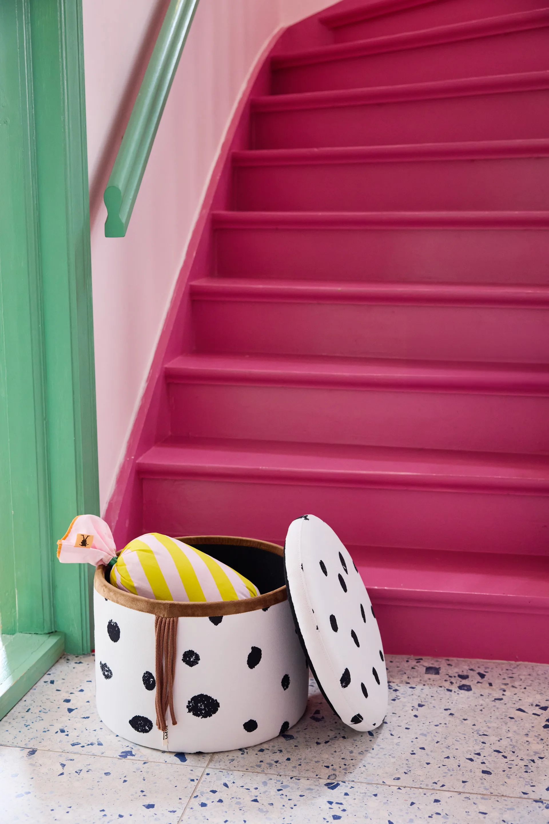 Pippi poef met opberging Ø40x30,5 cm, Multi Kid's Concept
