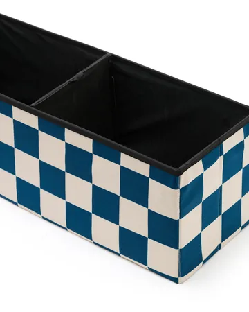 Zitpoef met opbergruimte ruit - Blauwgroen, 80x30x30 cm - Kid's Concept