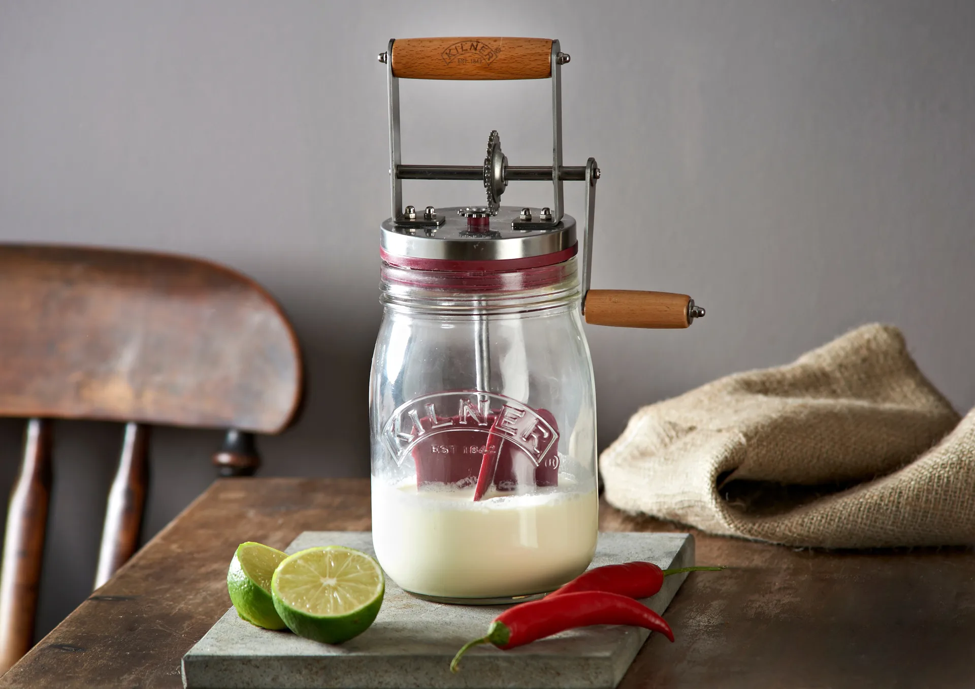 Kilner boterkarn, Helder-rood, 1 L Kilner
