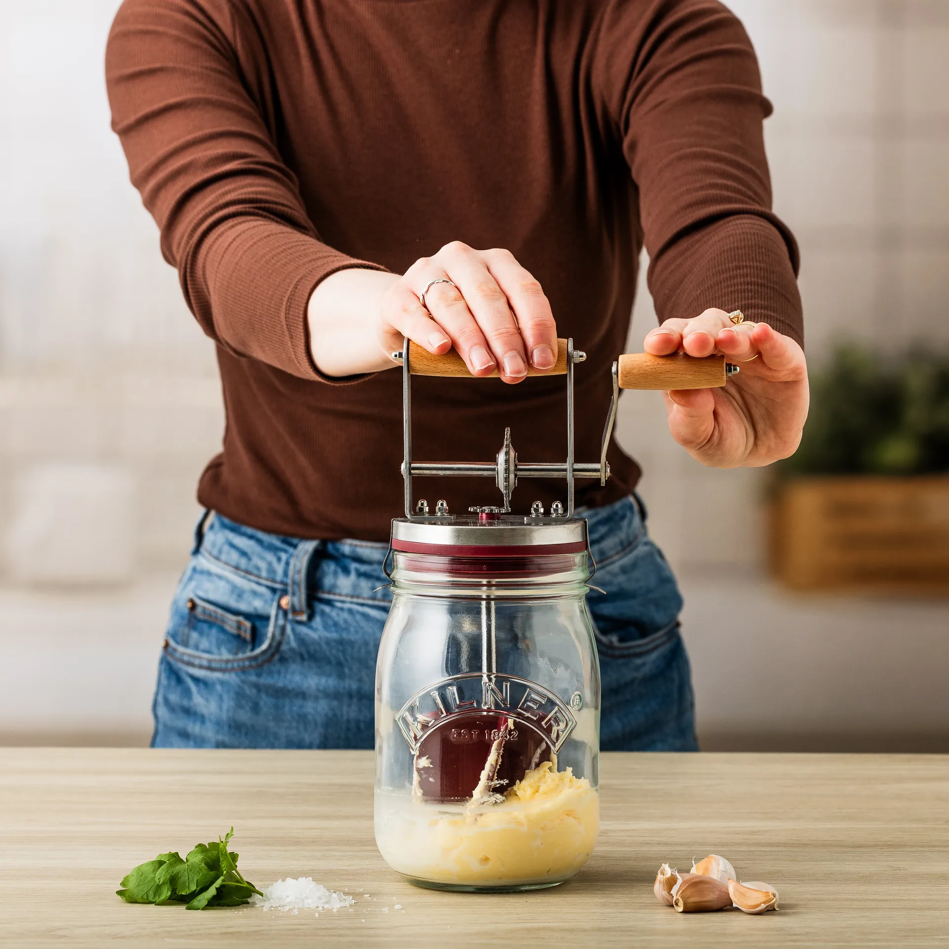 Kilner boterkarn, Helder-rood, 1 L Kilner