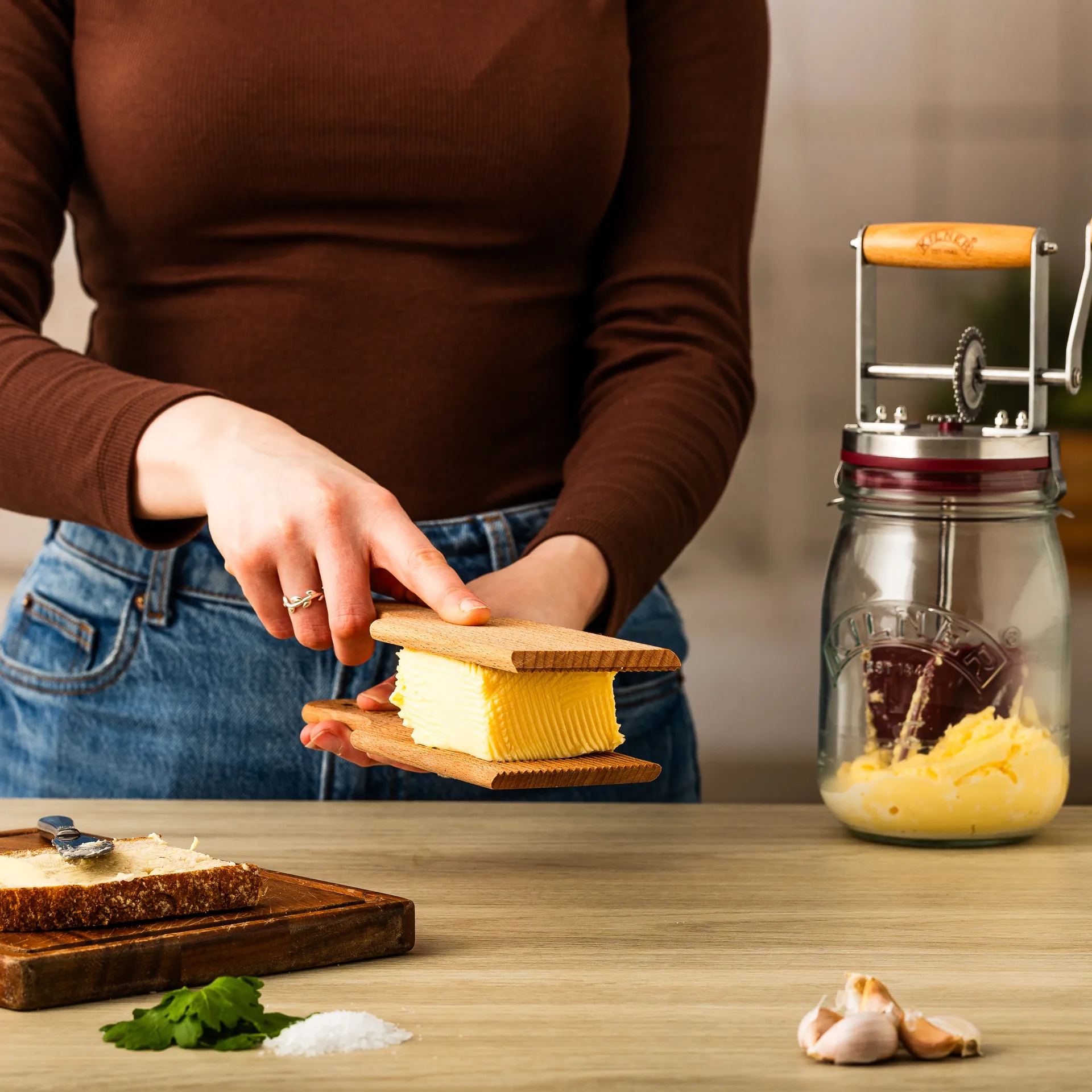 Kilner boterspatel, Licht hout, 2-pack Kilner