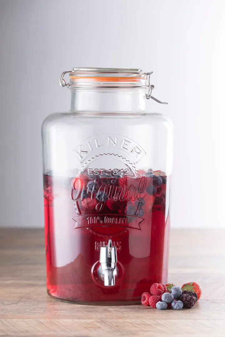 Kilner drankdispenser met tapkraan - Helder-roestvrij staal, 8 L - Kilner