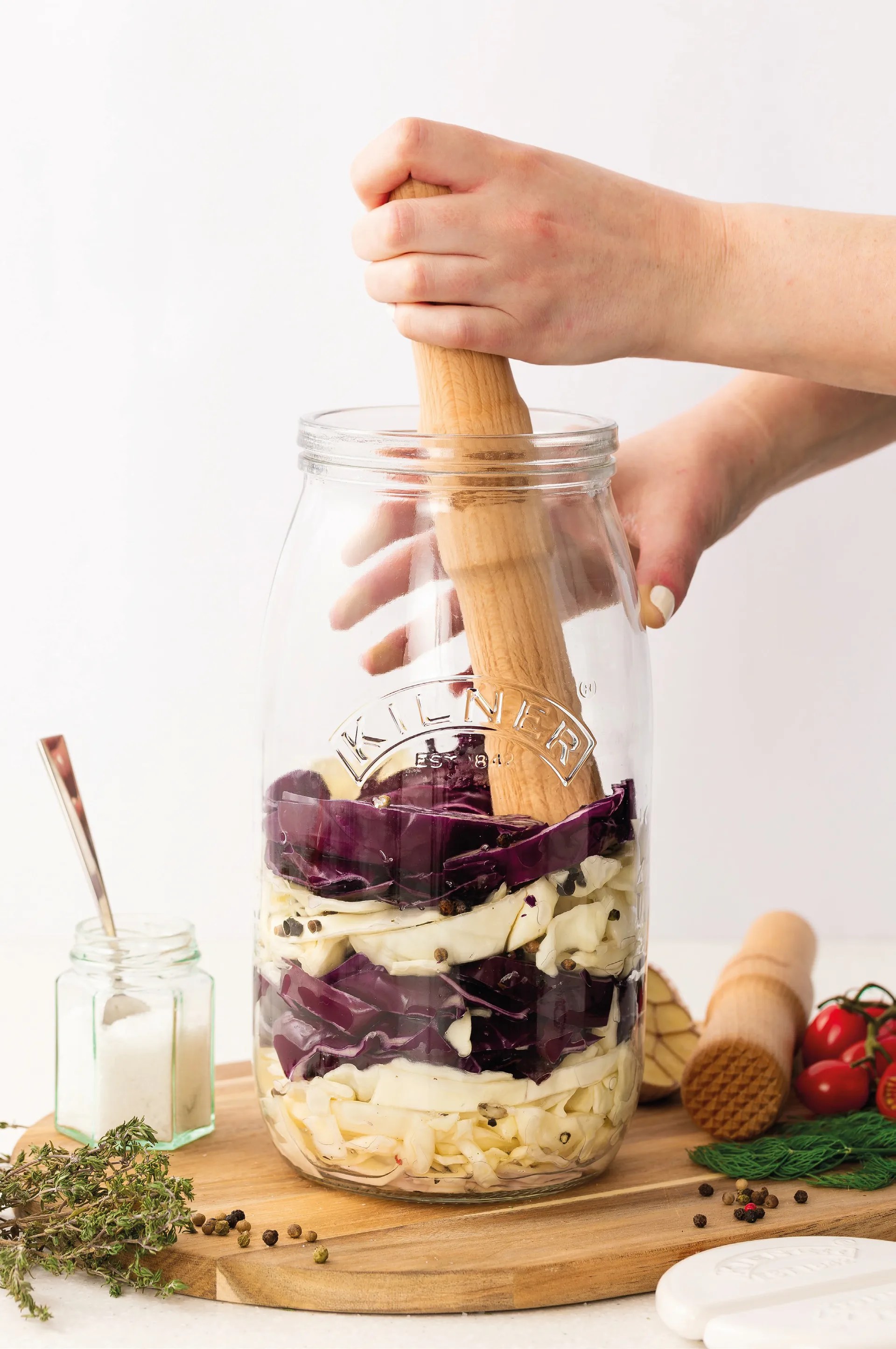 Kilner fermentatiestamper, Licht hout Kilner