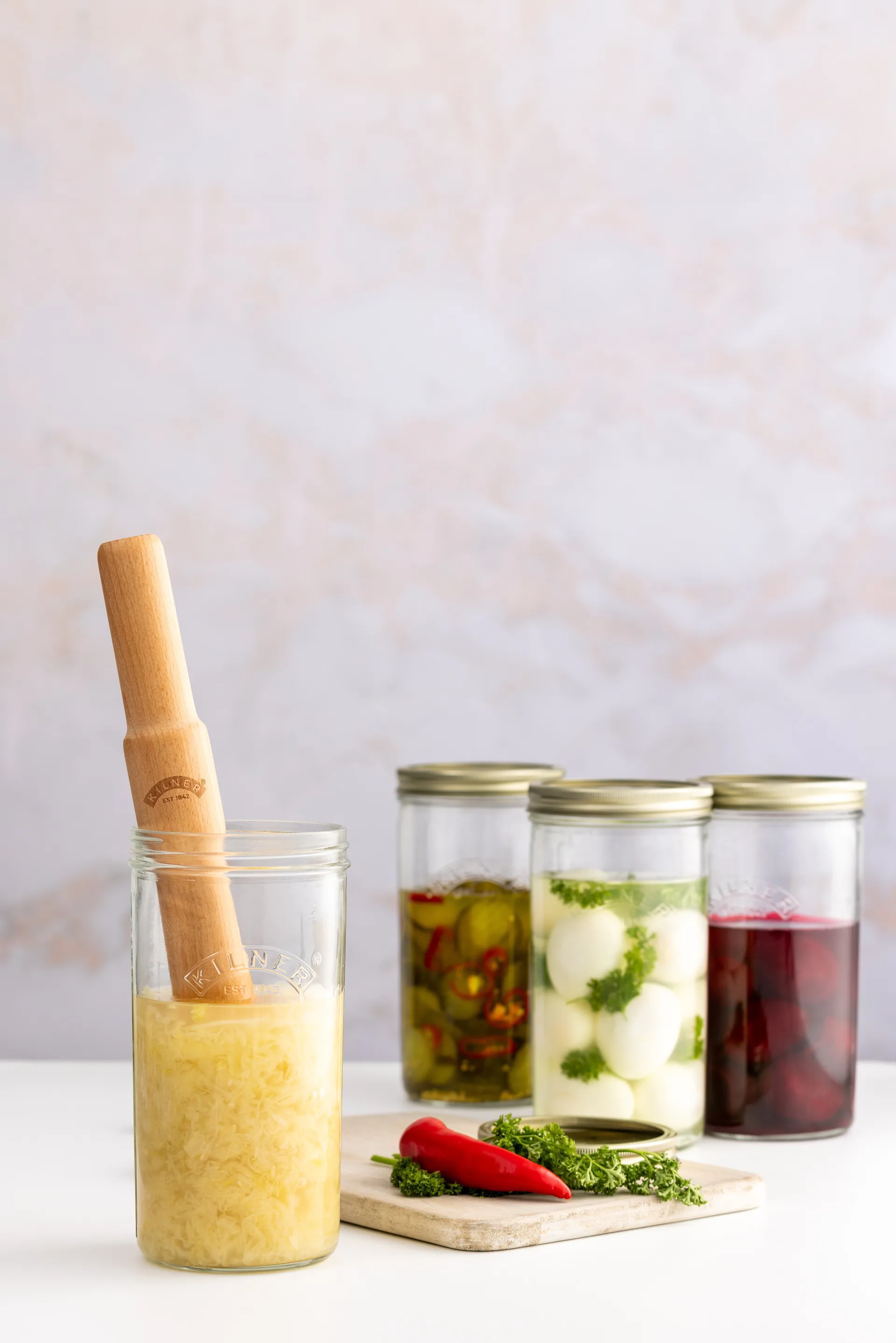 Kilner fermentatiestamper, Licht hout Kilner