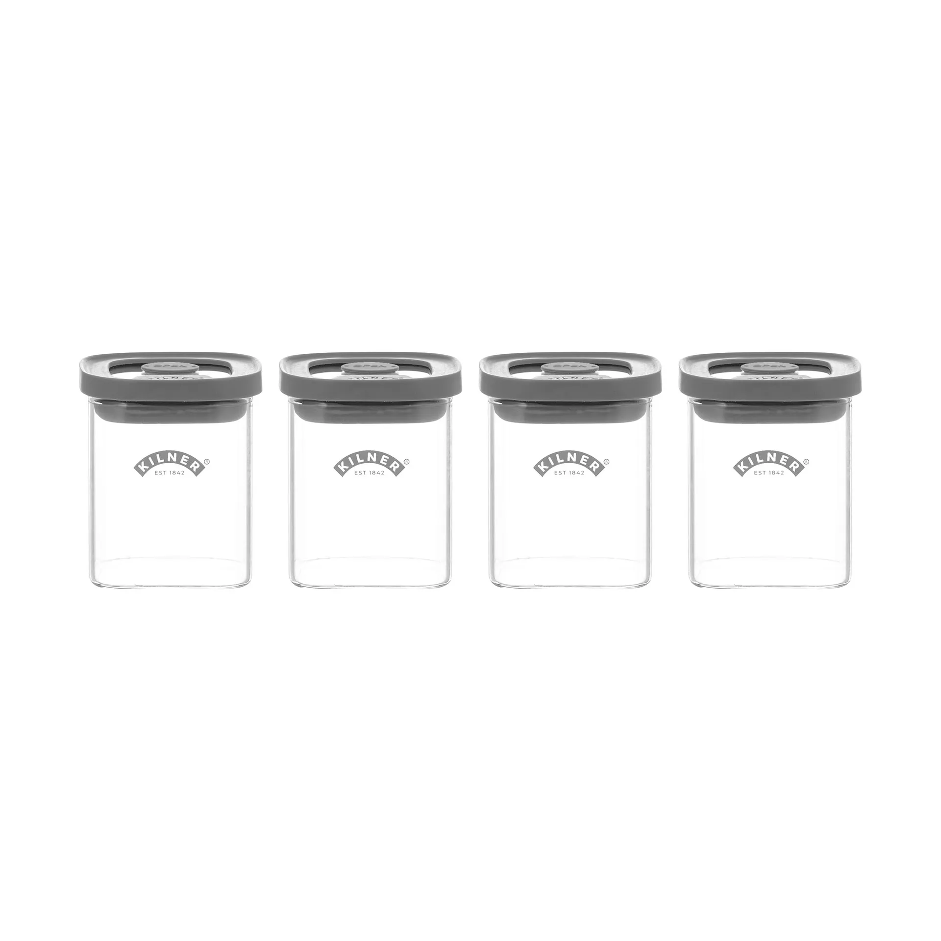 Kilner FRESH kruidenpotjes, Helder-grijs, 4-pack, 160 ml Kilner