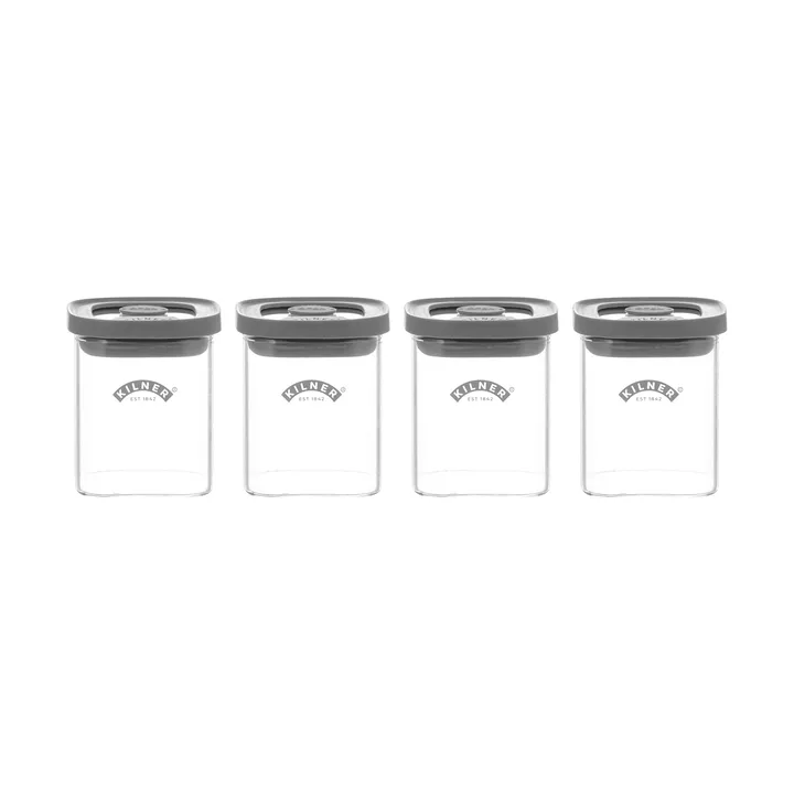 Kilner FRESH kruidenpotjes - Helder-grijs, 4-pack, 160 ml - Kilner