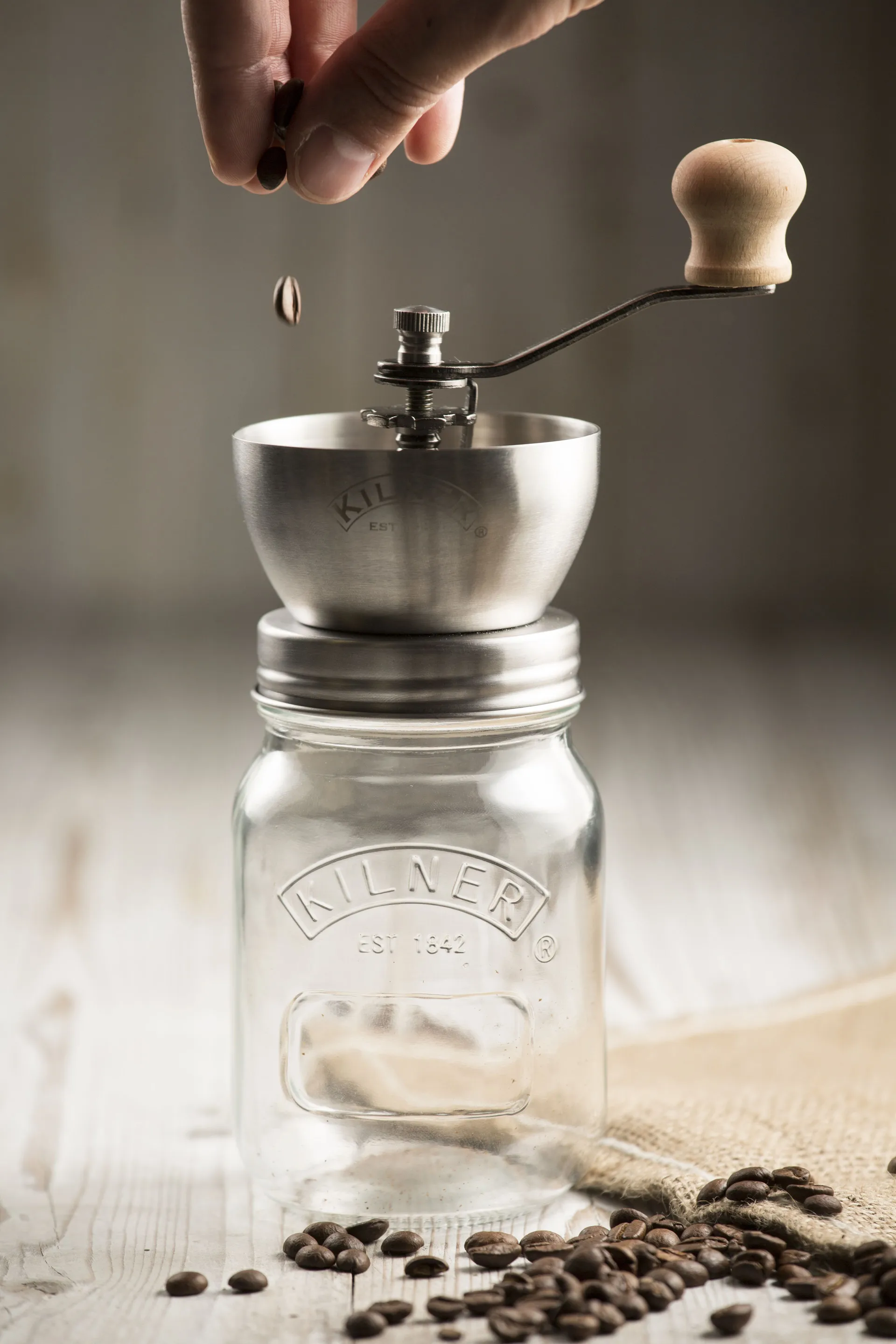 Kilner koffiemolen, Helder-roestvrij staal, 0,5 L Kilner