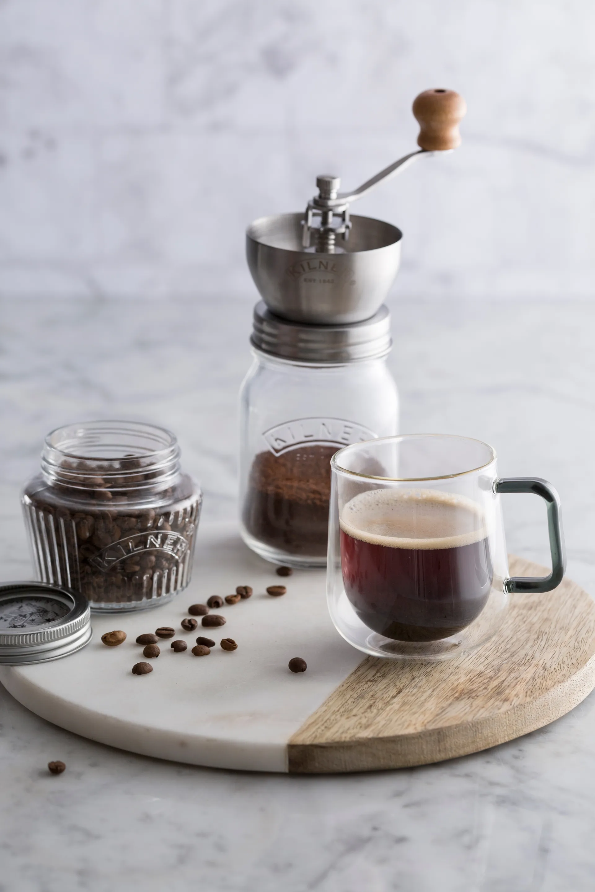 Kilner koffiemolen, Helder-roestvrij staal, 0,5 L Kilner