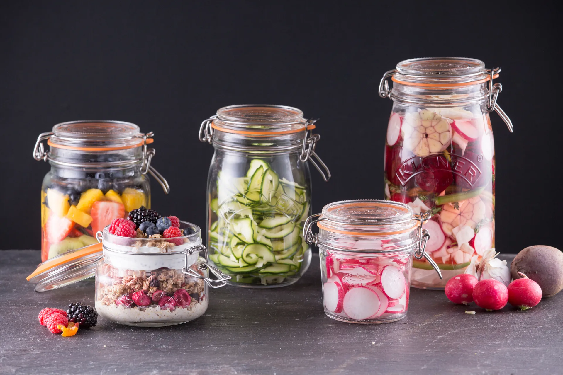 Kilner ronde pot met beugelsluiting, Helder, 2 L Kilner