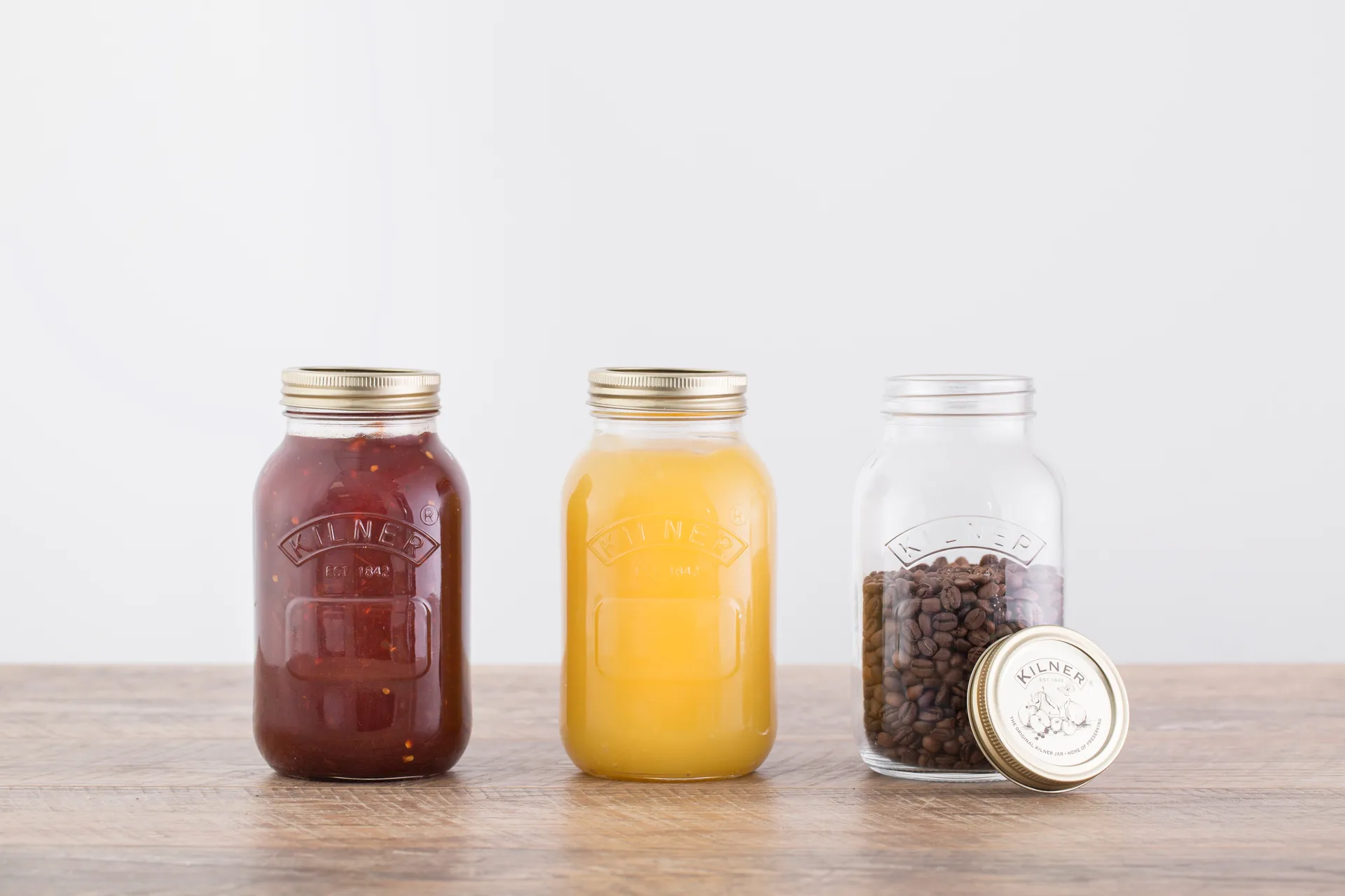 Kilner ronde weckpot, Helder-goud, 1 L Kilner