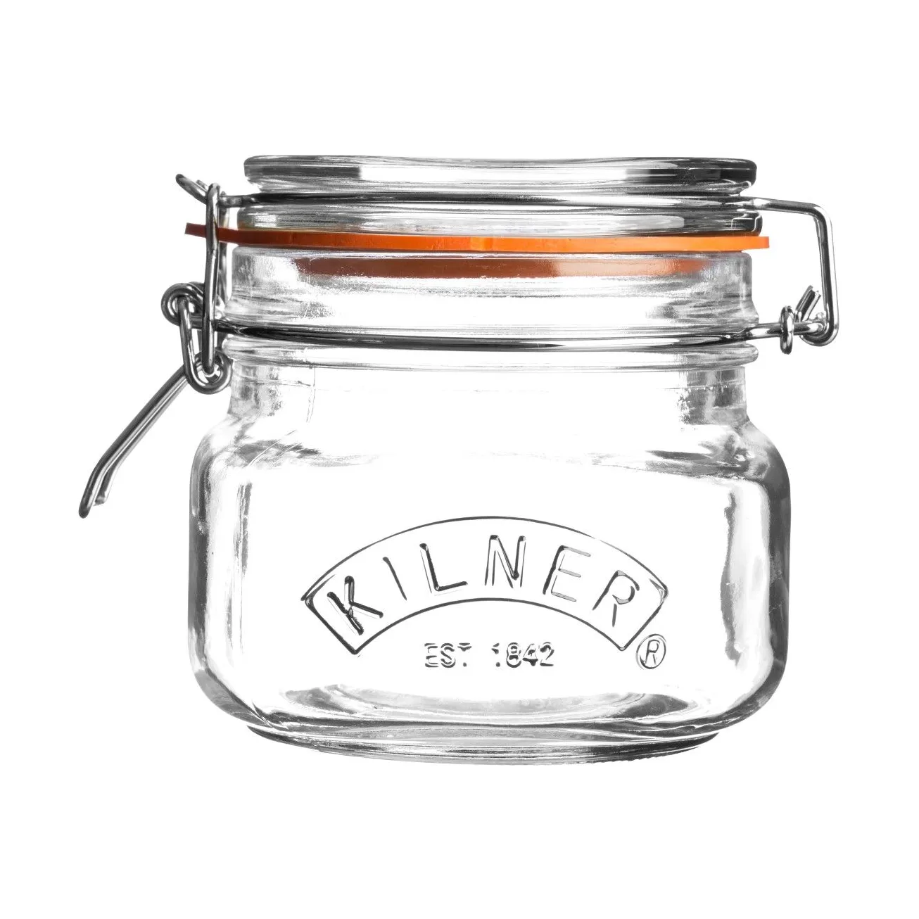Kilner vierkante weckpot met beugelsluiting, Helder, 0,5 L Kilner