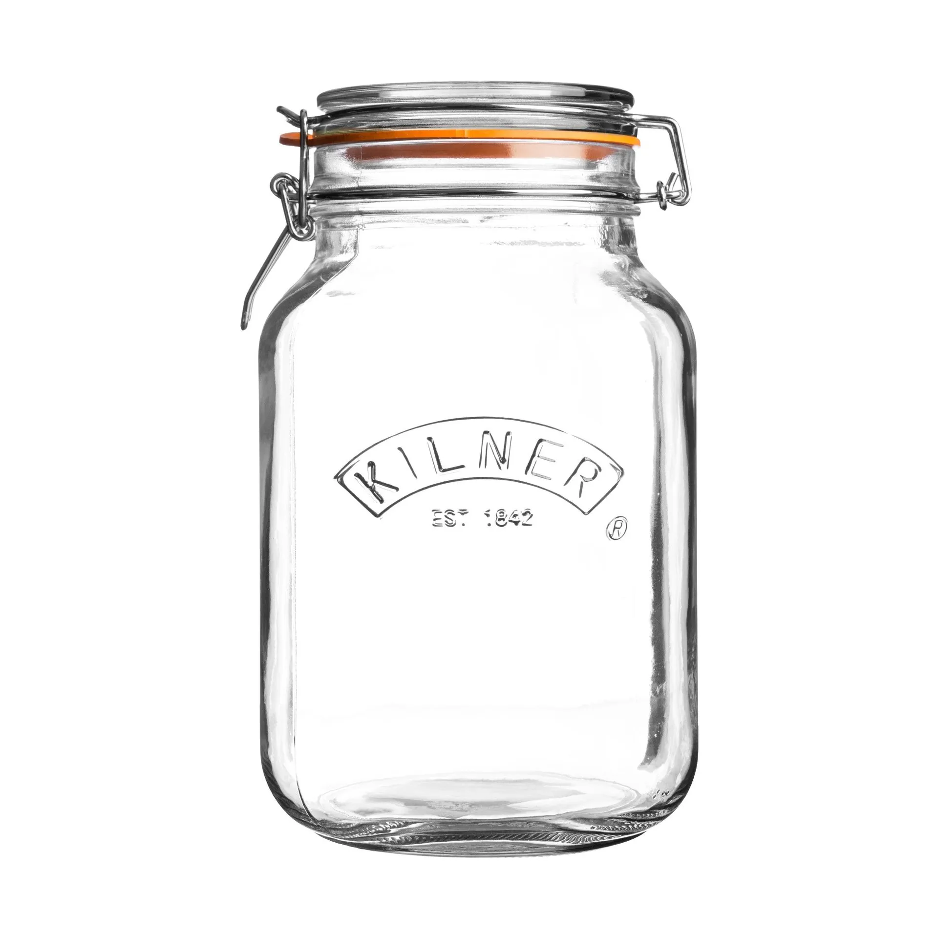 Kilner vierkante weckpot met beugelsluiting, Helder, 1,5 L Kilner