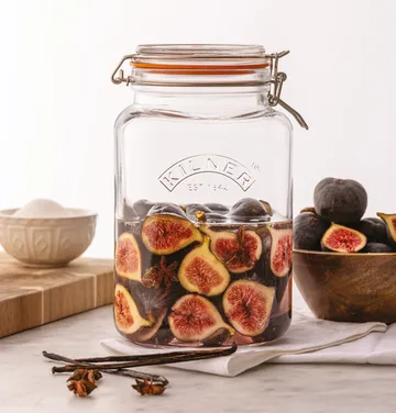 Kilner vierkante weckpot met beugelsluiting - Helder-roestvrij staal, 3 L - Kilner