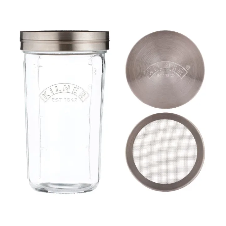 Kilner zeefpot set - Helder-roestvrij staal, 0,5 L - Kilner