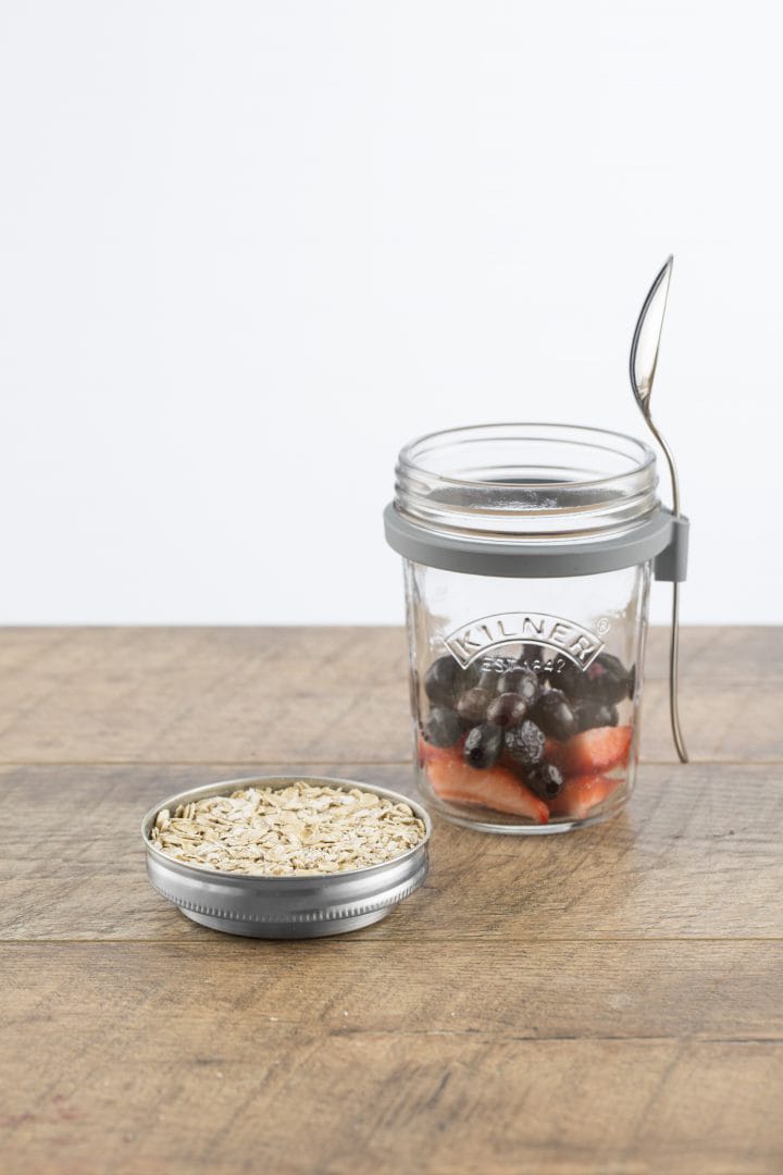 Ontbijtset glazen kom + lepel, 0,35 L Kilner