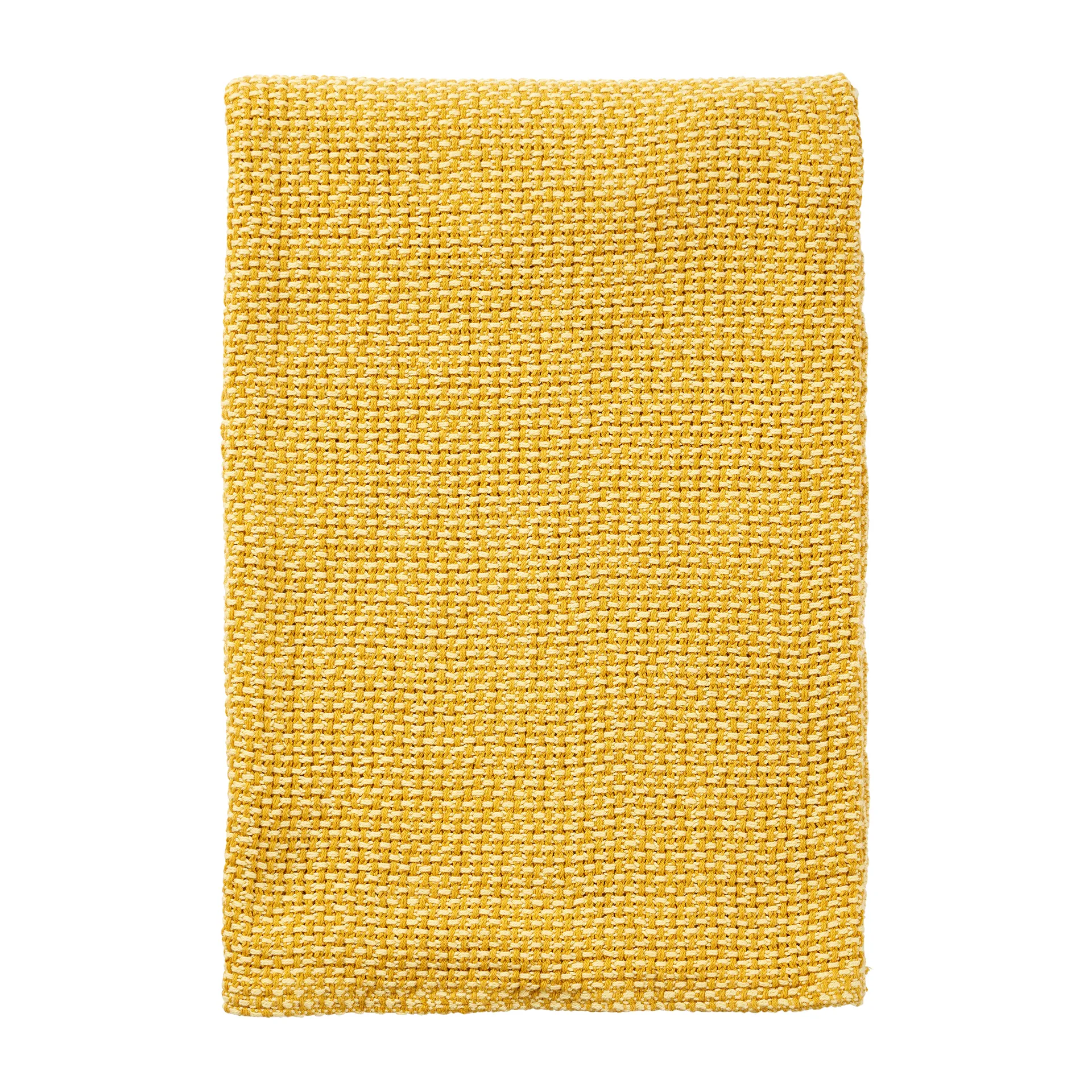 Basket katoenen deken 130x180 cm, Geel Klippan Yllefabrik