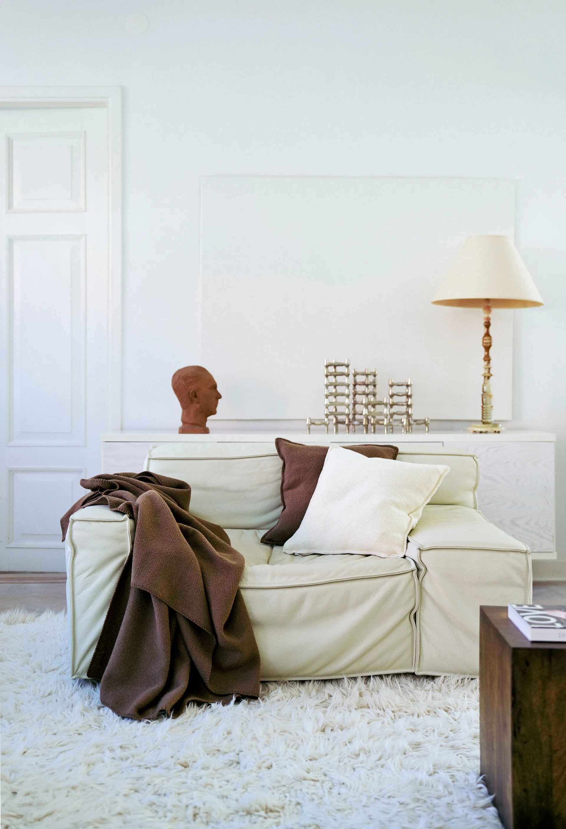 Bouclé wollen deken 140x200 cm, Mocha mousse Klippan Yllefabrik