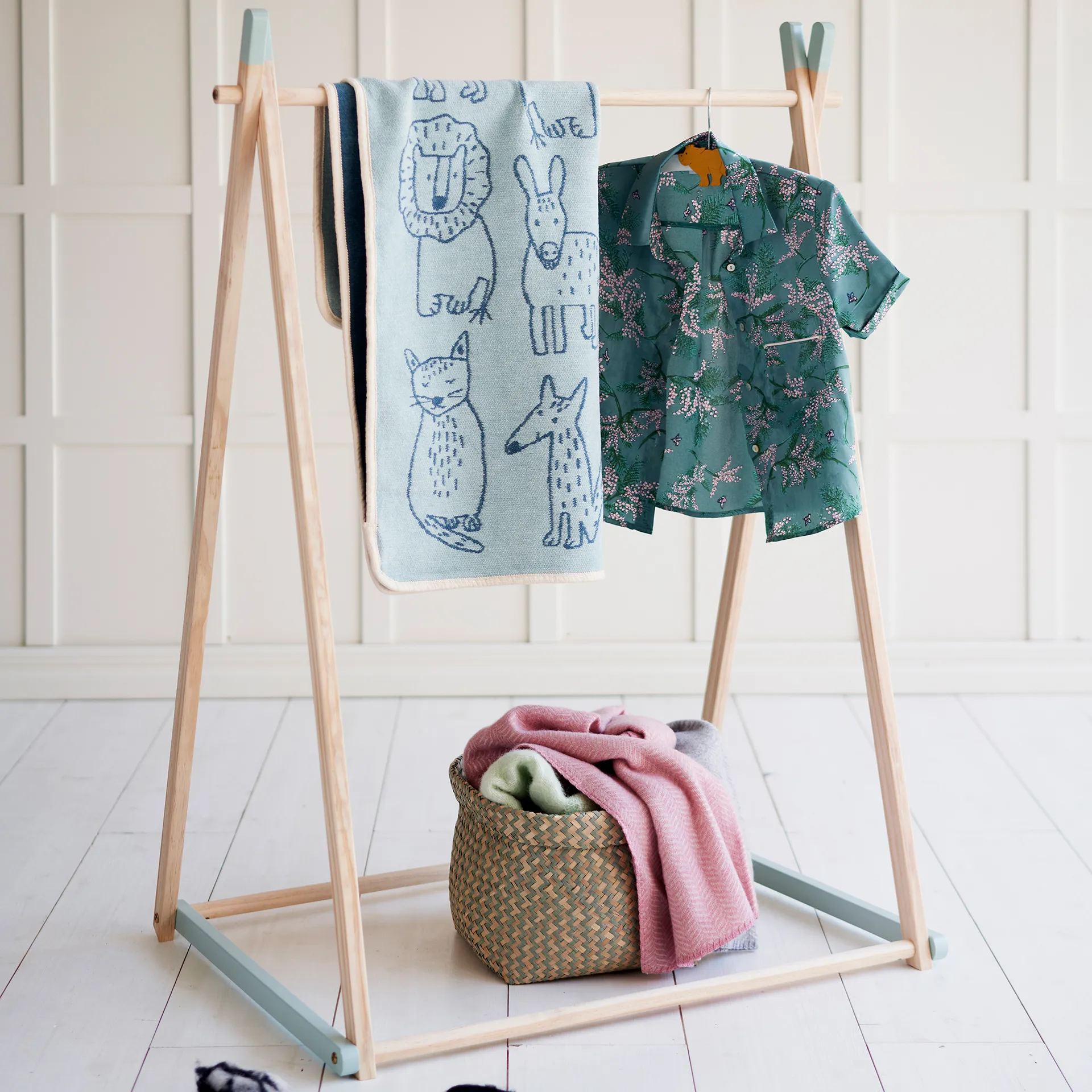 Buddies kinderdeken 70x90 cm, Blauw Klippan Yllefabrik