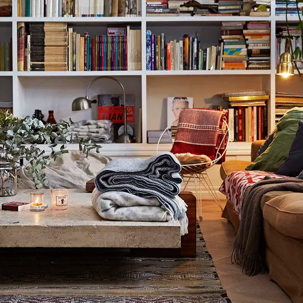 Chevron wollen deken, Grijs Klippan Yllefabrik