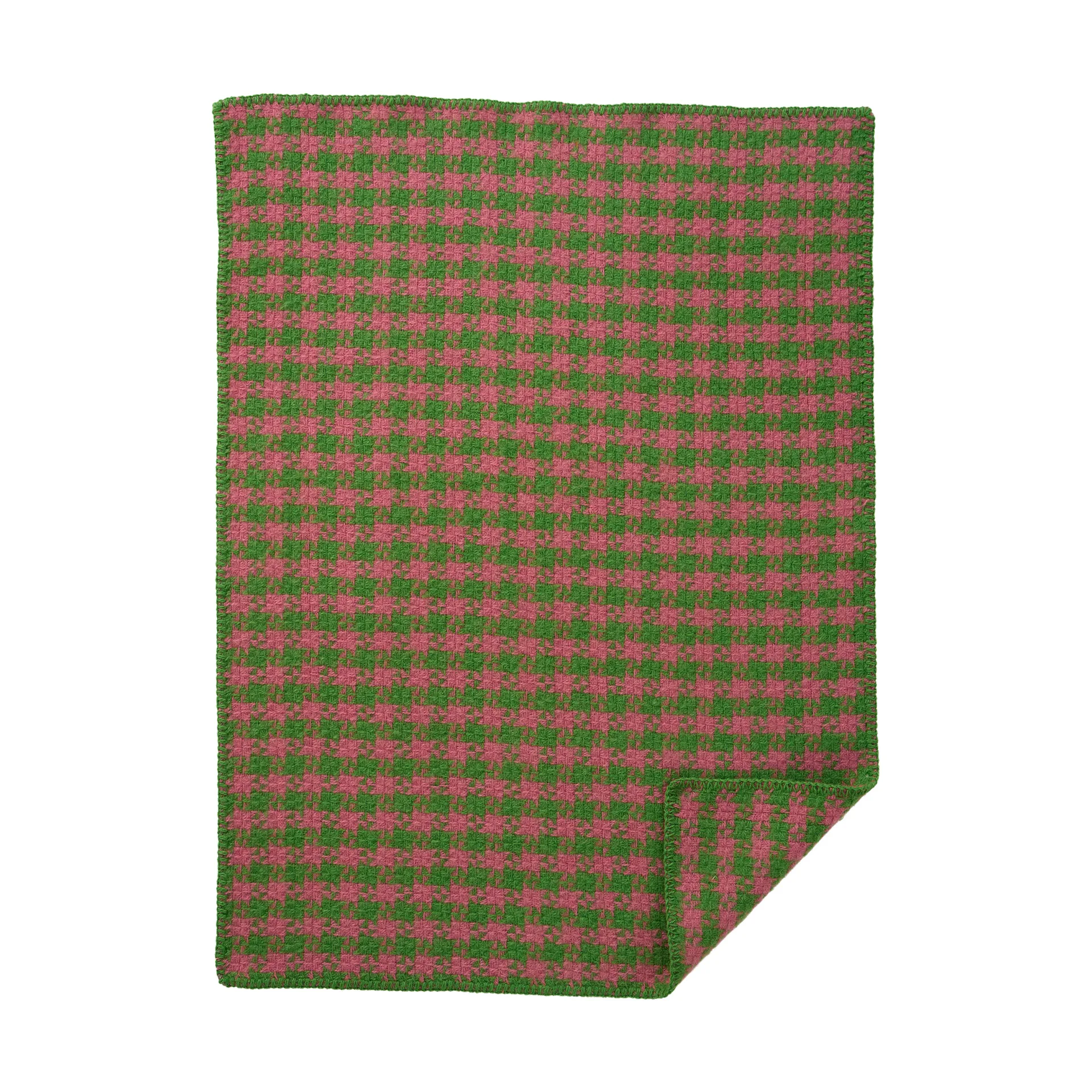 Dogtooth babydeken 65x90 cm, Groen-roze Klippan Yllefabrik