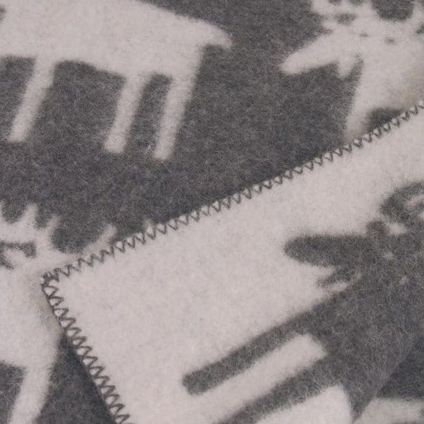 Elanden wollen deken - grijs 130 x 180cm - Klippan Yllefabrik