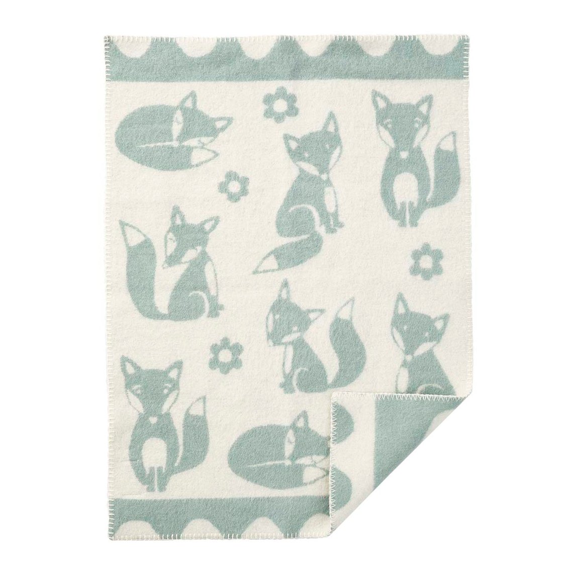 Klippan Yllefabrik Fox kinderdeken lichtblauw | Scandinavisch Interieur | Babydekens | Blauw