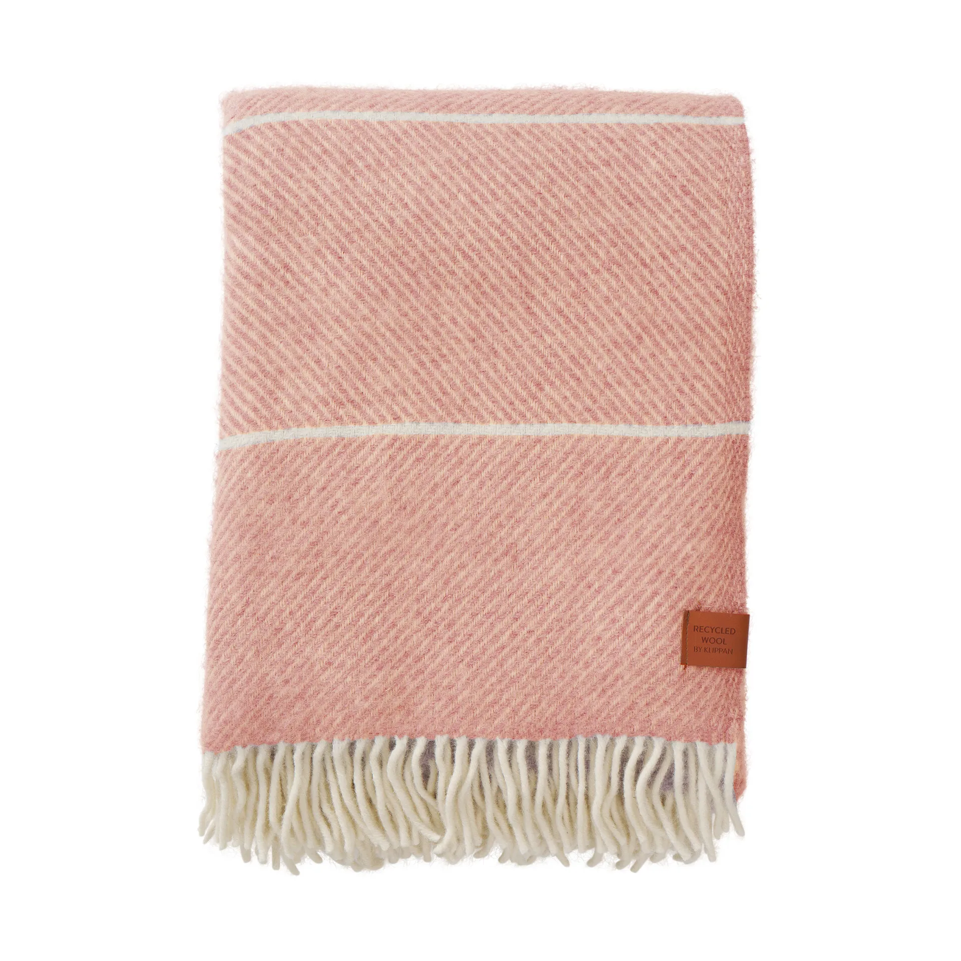 Frank wollen plaid 130x200 cm, Salmon pink Klippan Yllefabrik