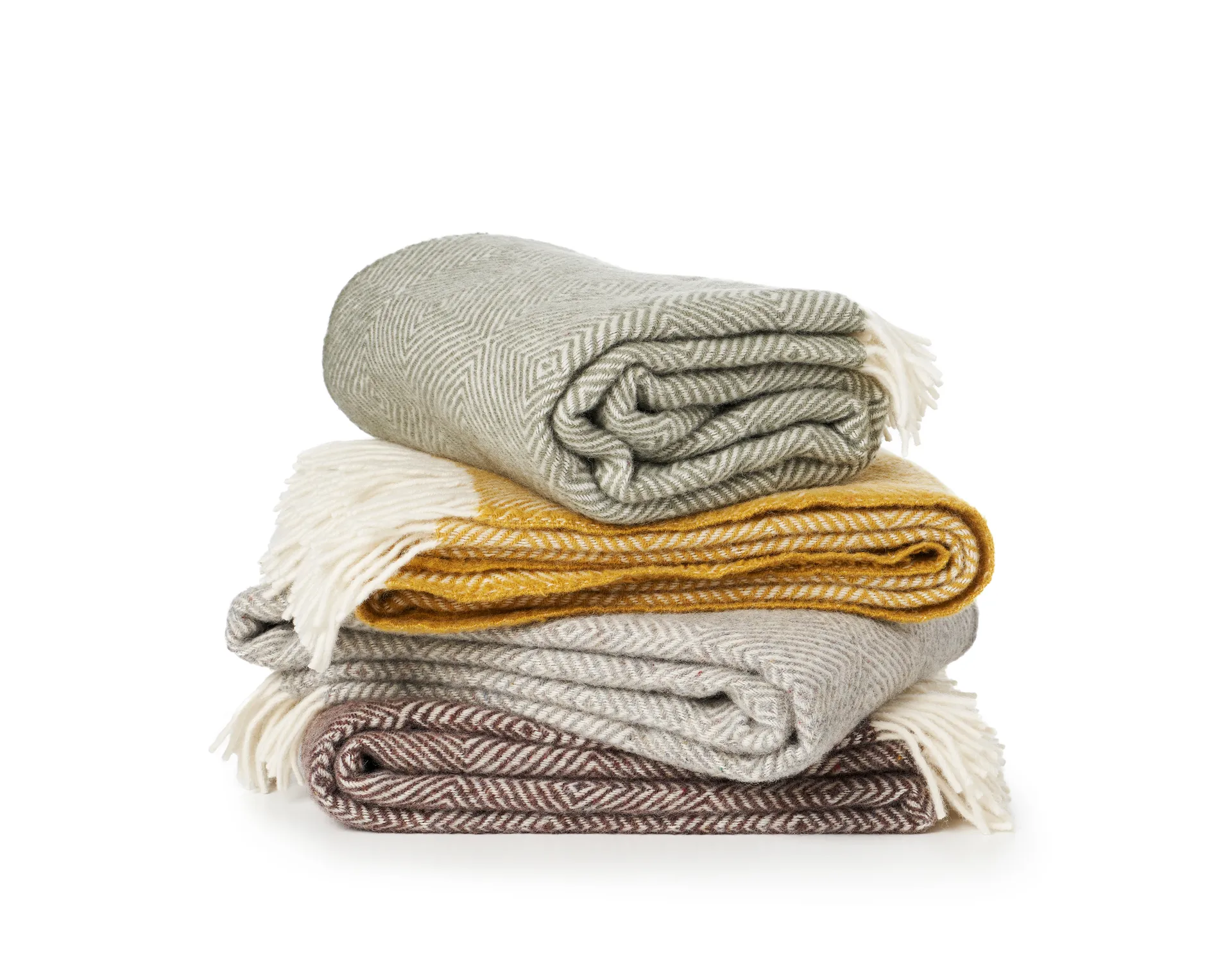 Gooseye wollen plaid 130x200 cm, Geel Klippan Yllefabrik