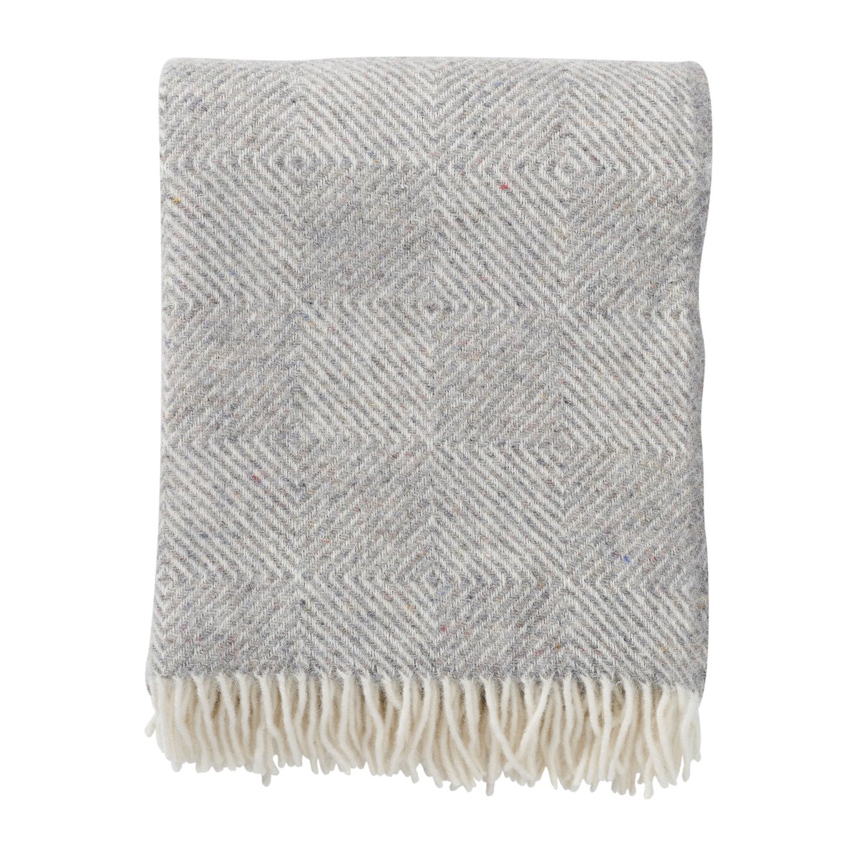 Klippan Yllefabrik Gooseye wollen plaid 130x200 cm Grijs