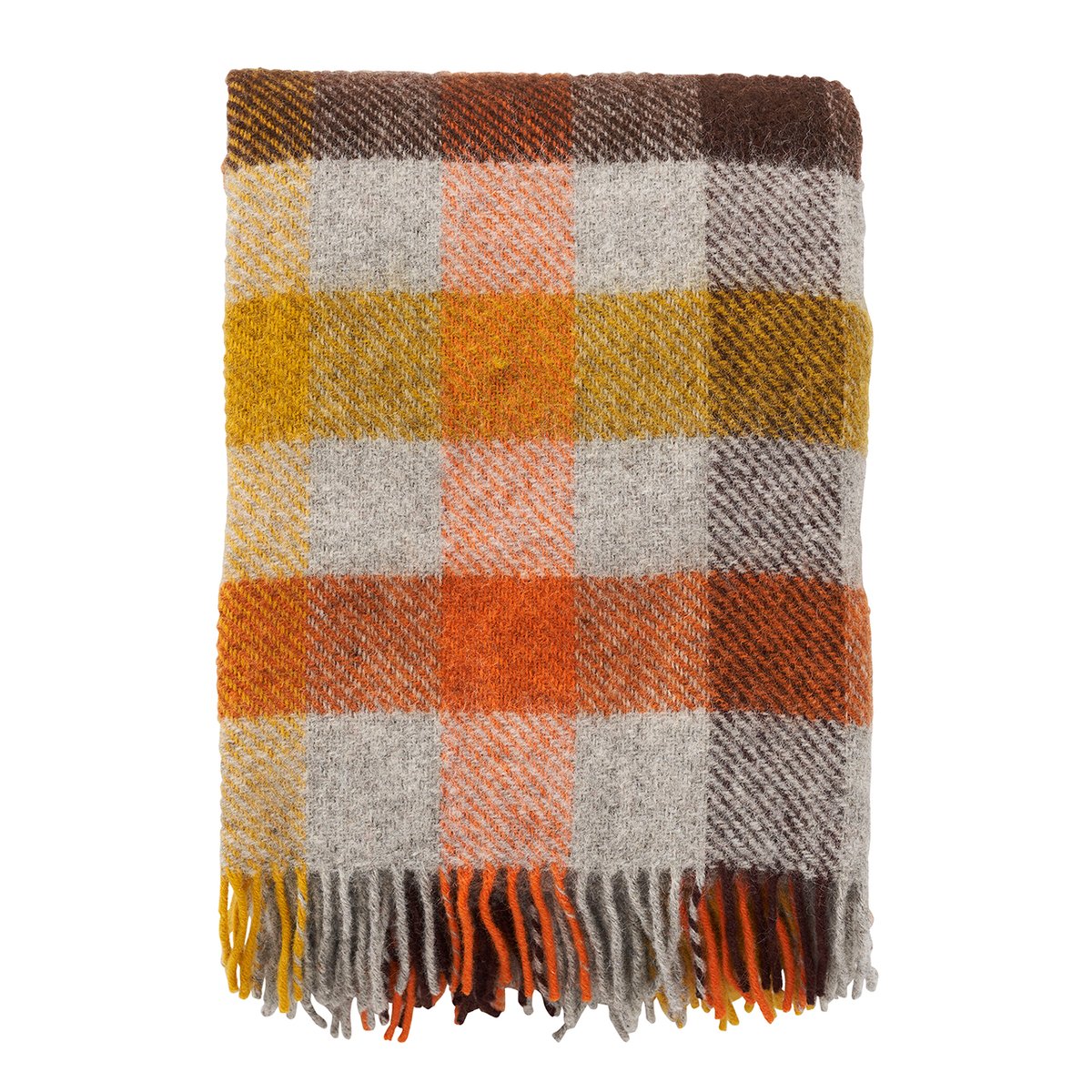 Klippan Yllefabrik Gotland wollen plaid 130x200 cm Multi-geel