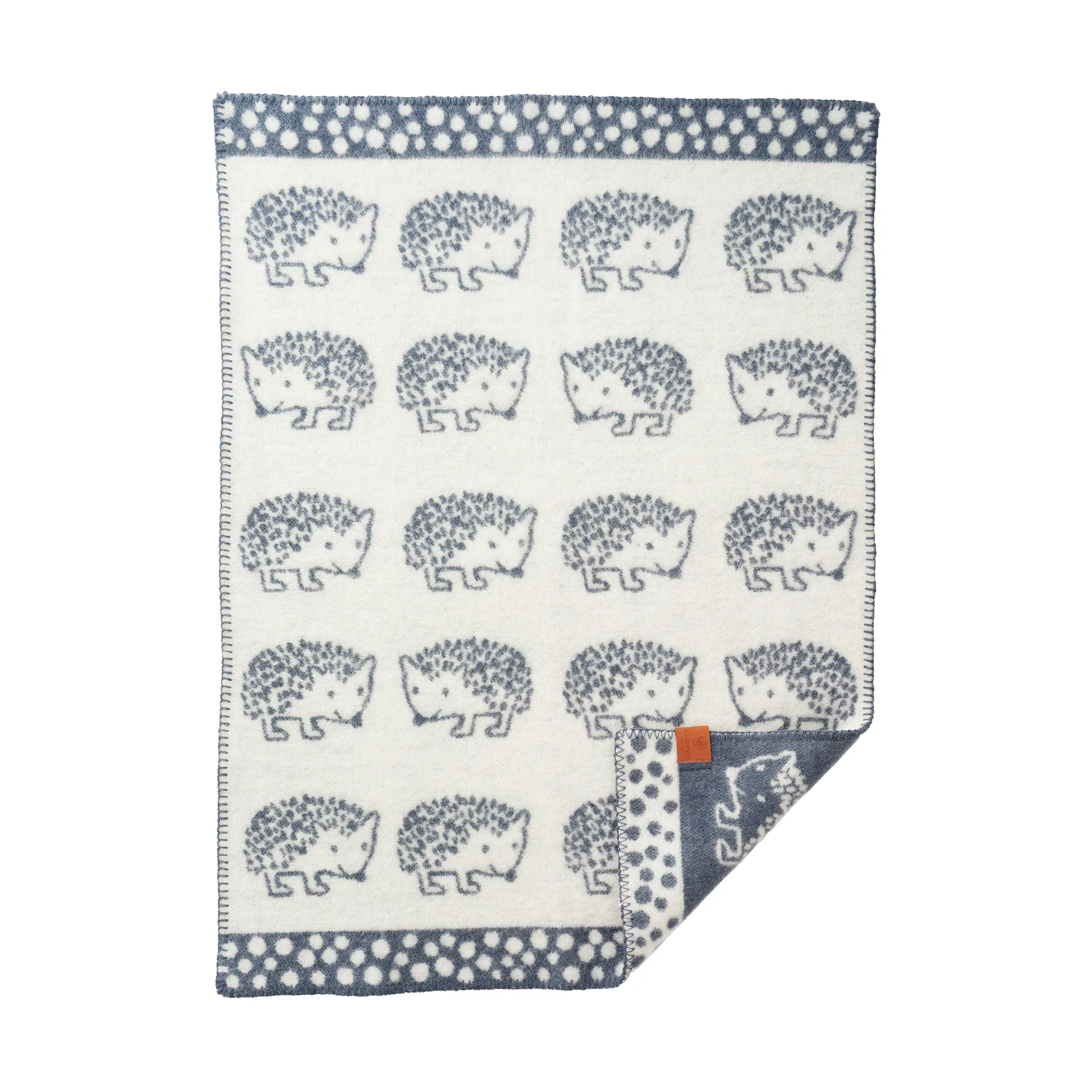 Hedgehog kinderdeken 65x90 cm, Blauw Klippan Yllefabrik