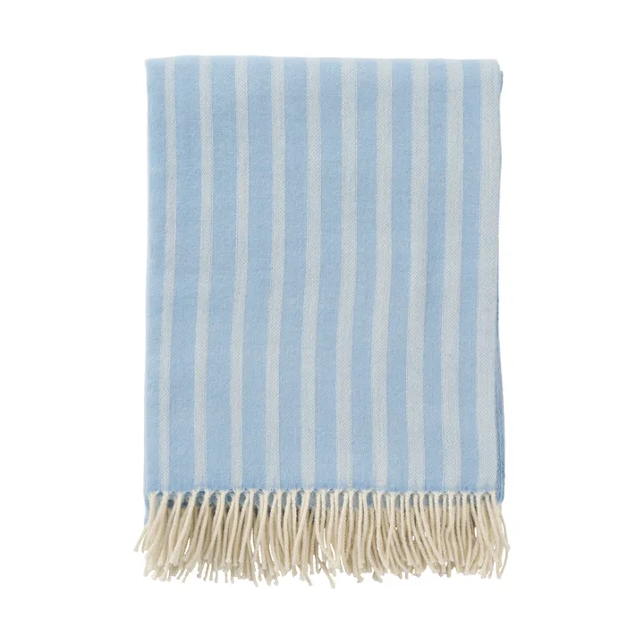Irregular stripes wollen plaid - Infinity blue, 130x200 cm - Klippan Yllefabrik