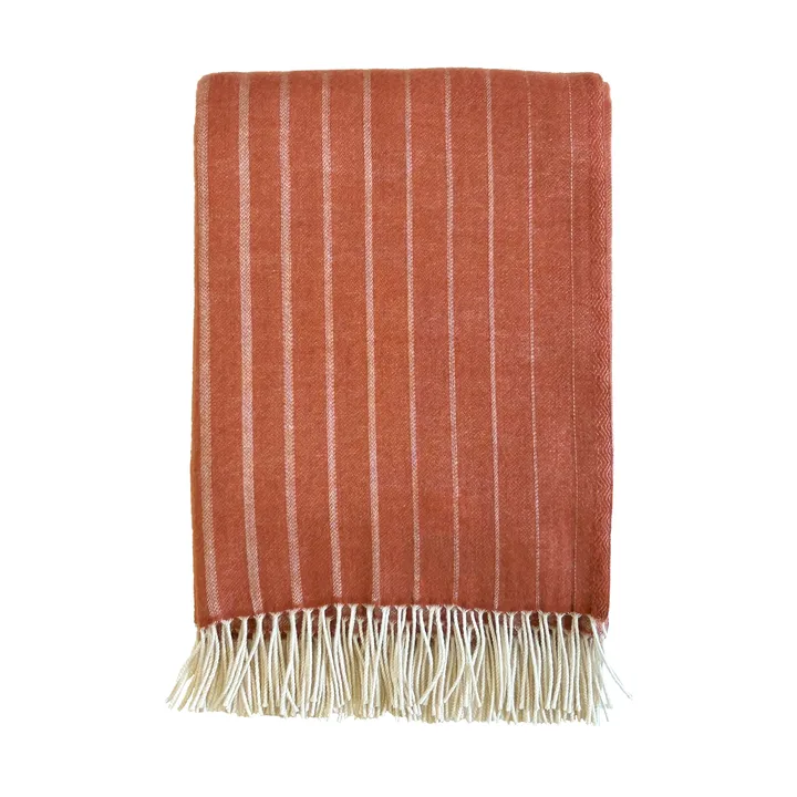Irregular stripes wollen plaid - Roest, 130x200 cm - Klippan Yllefabrik