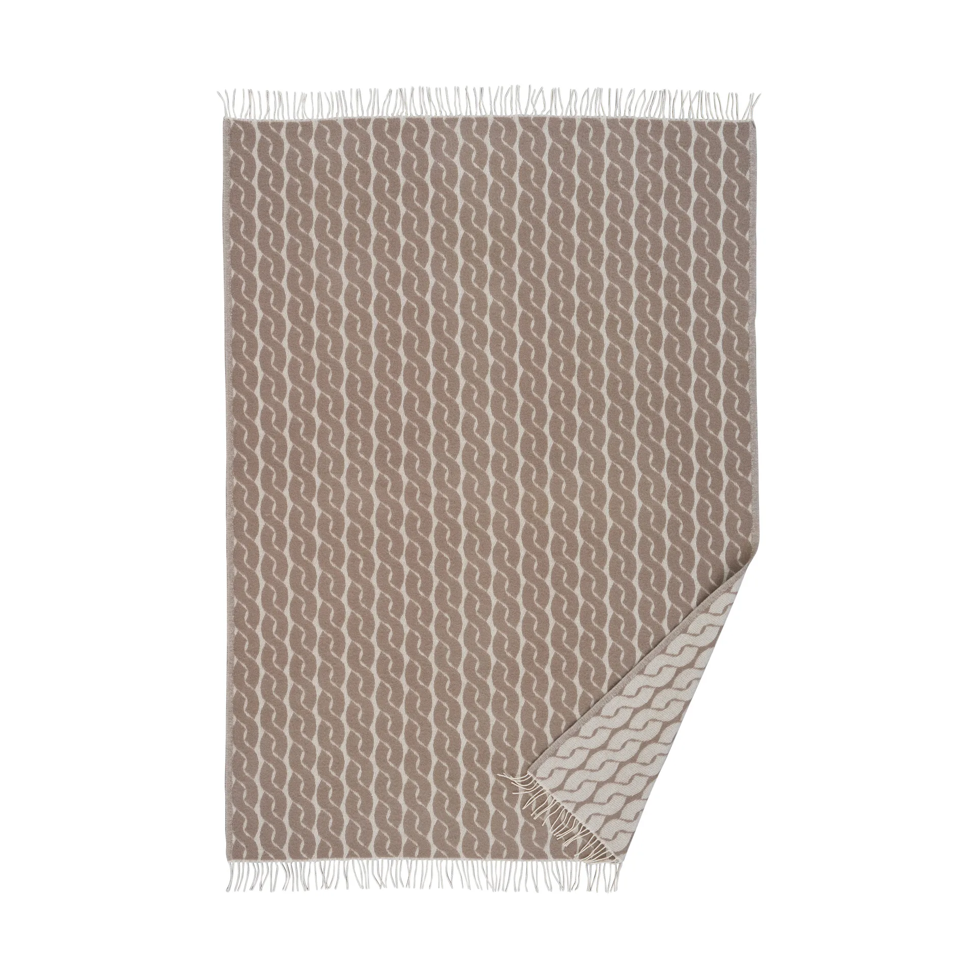 Knit wollen deken 130x200 cm, Zand Klippan Yllefabrik