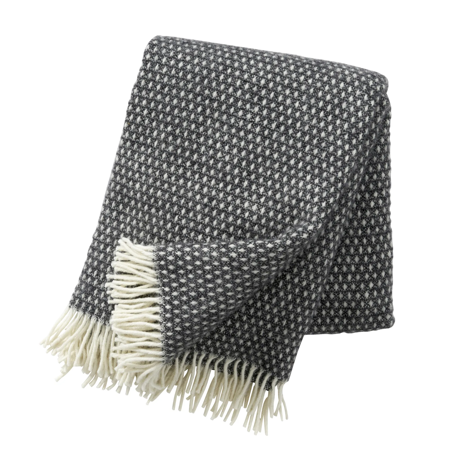 Knut wollen plaid, donkergrijs Klippan Yllefabrik