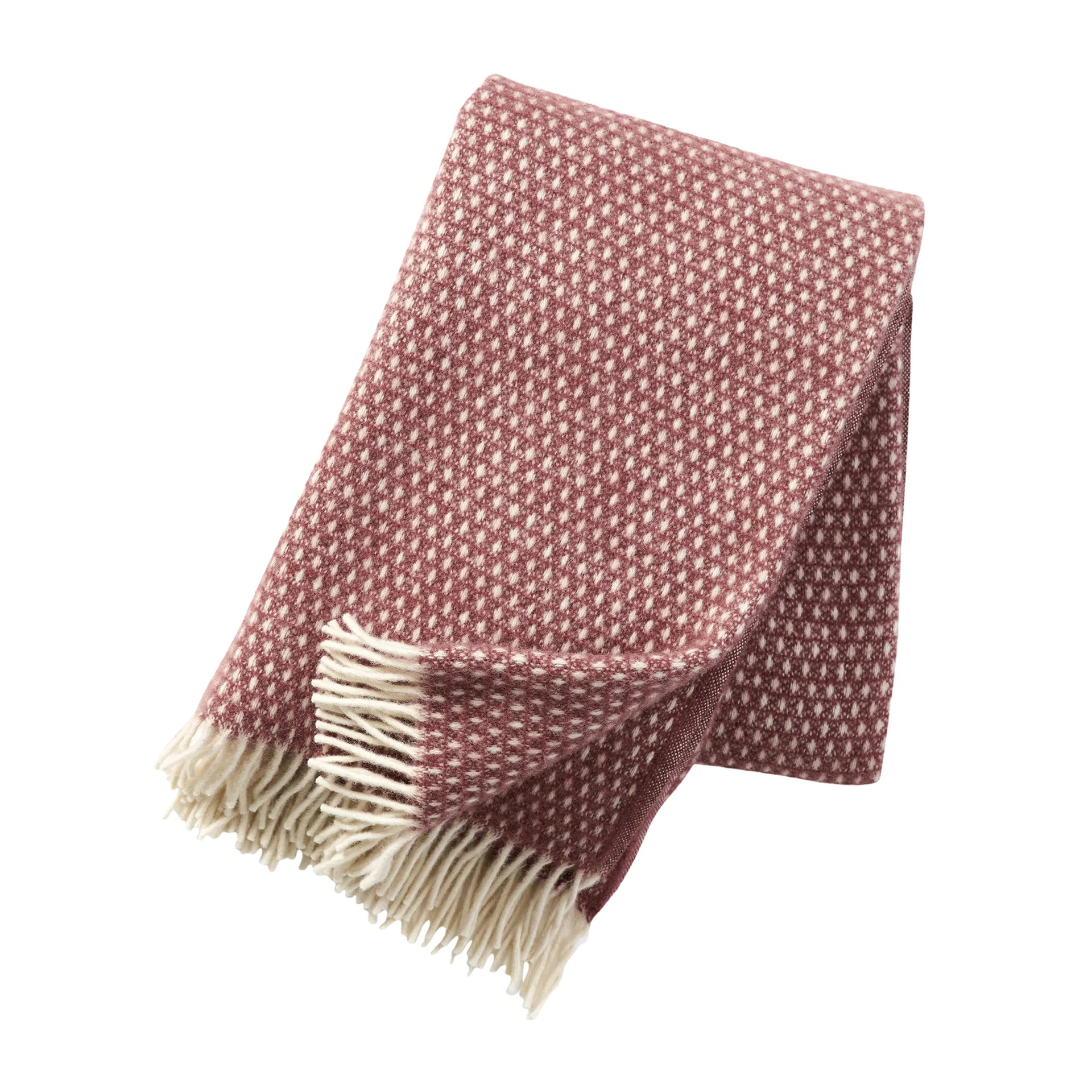 Knut wollen plaid, roestrood Klippan Yllefabrik