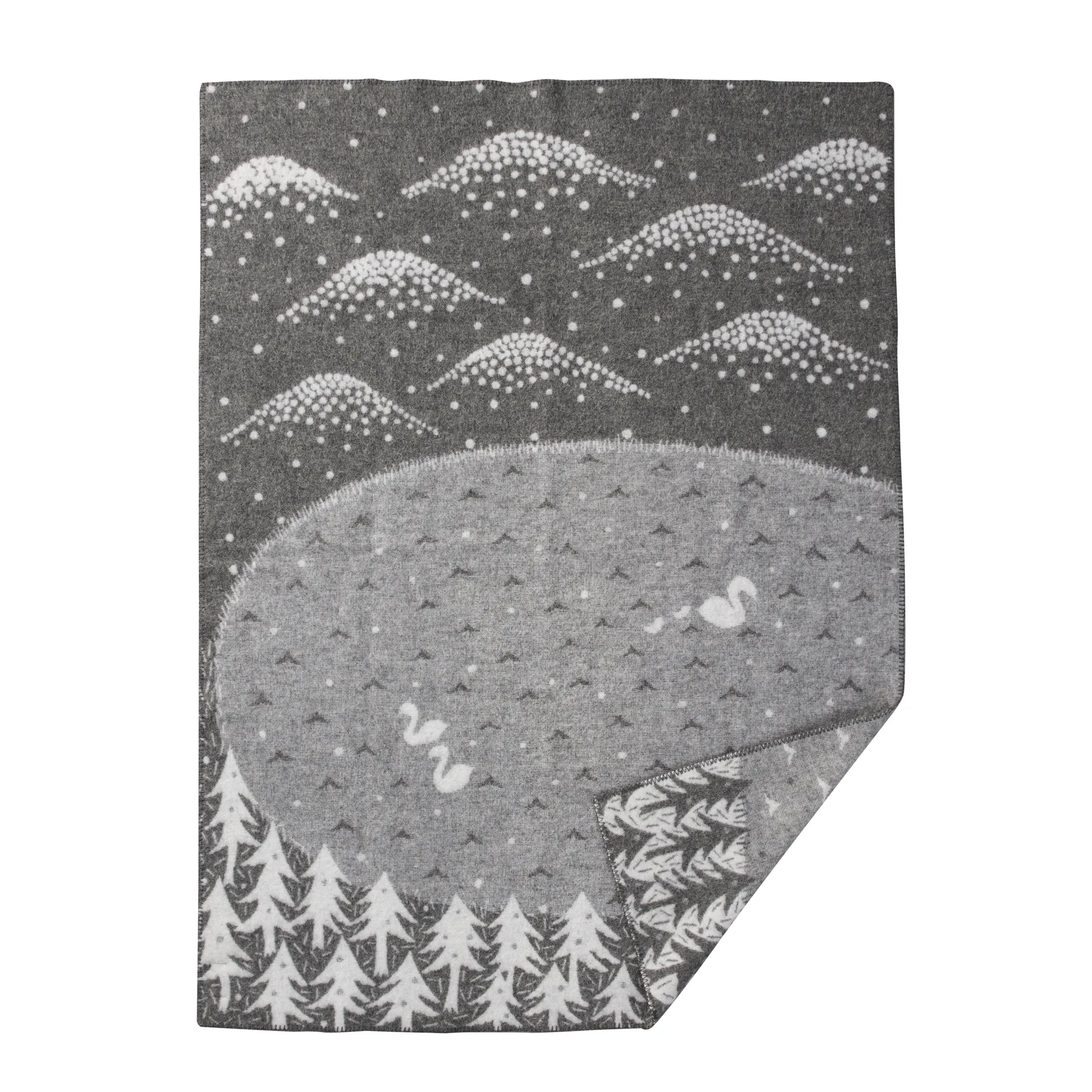 Lake in the valley plaid, grijs Klippan Yllefabrik