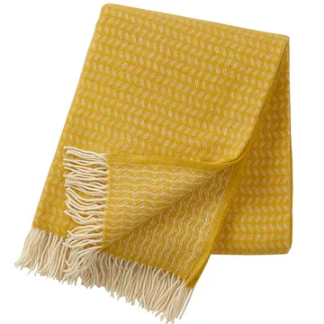 Leaf wollen plaid - geel - Klippan Yllefabrik
