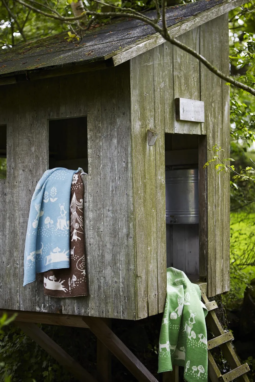 Little bear kinderplaid, groen Klippan Yllefabrik